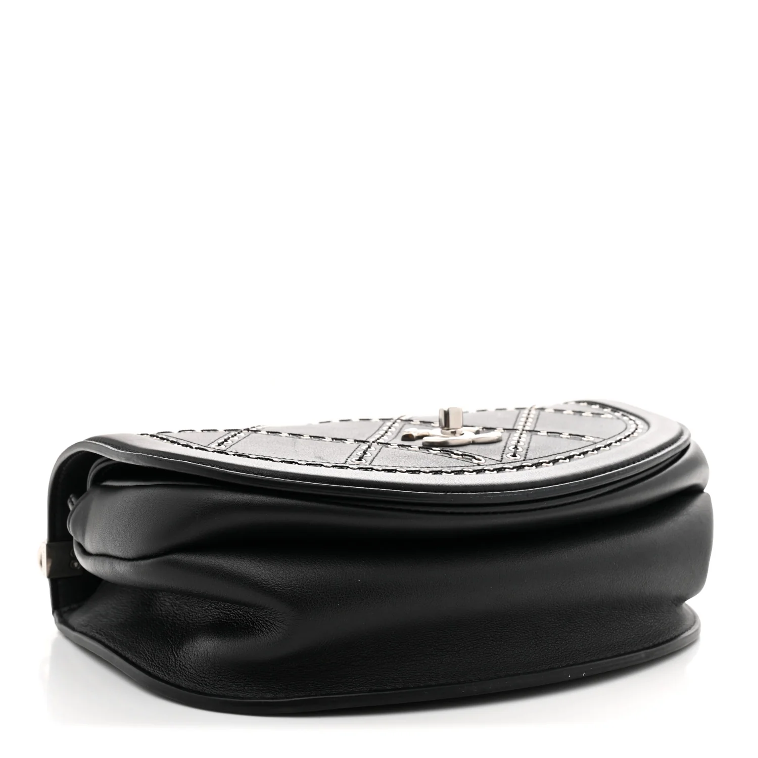 Calfskin Coco Eyelets Small Flap Bag Black - Top Club