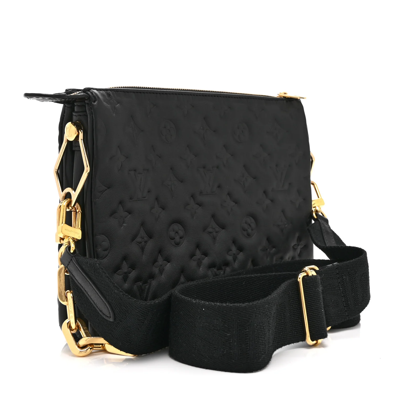 Lambskin Embossed Monogram Coussin PM Black - Top Club