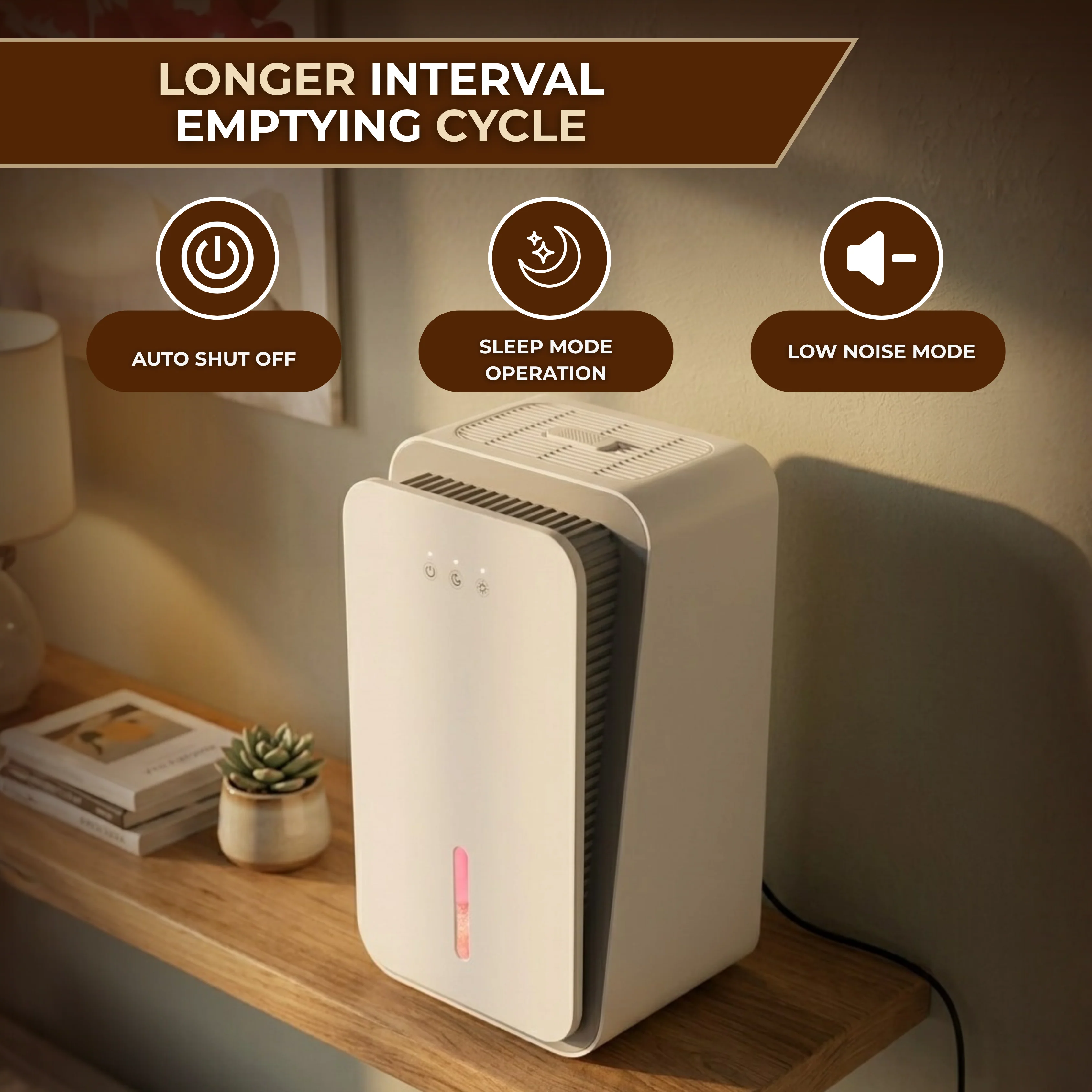 2.5L Portable Dehumidifier with Auto Shut Off and Sleep Mode