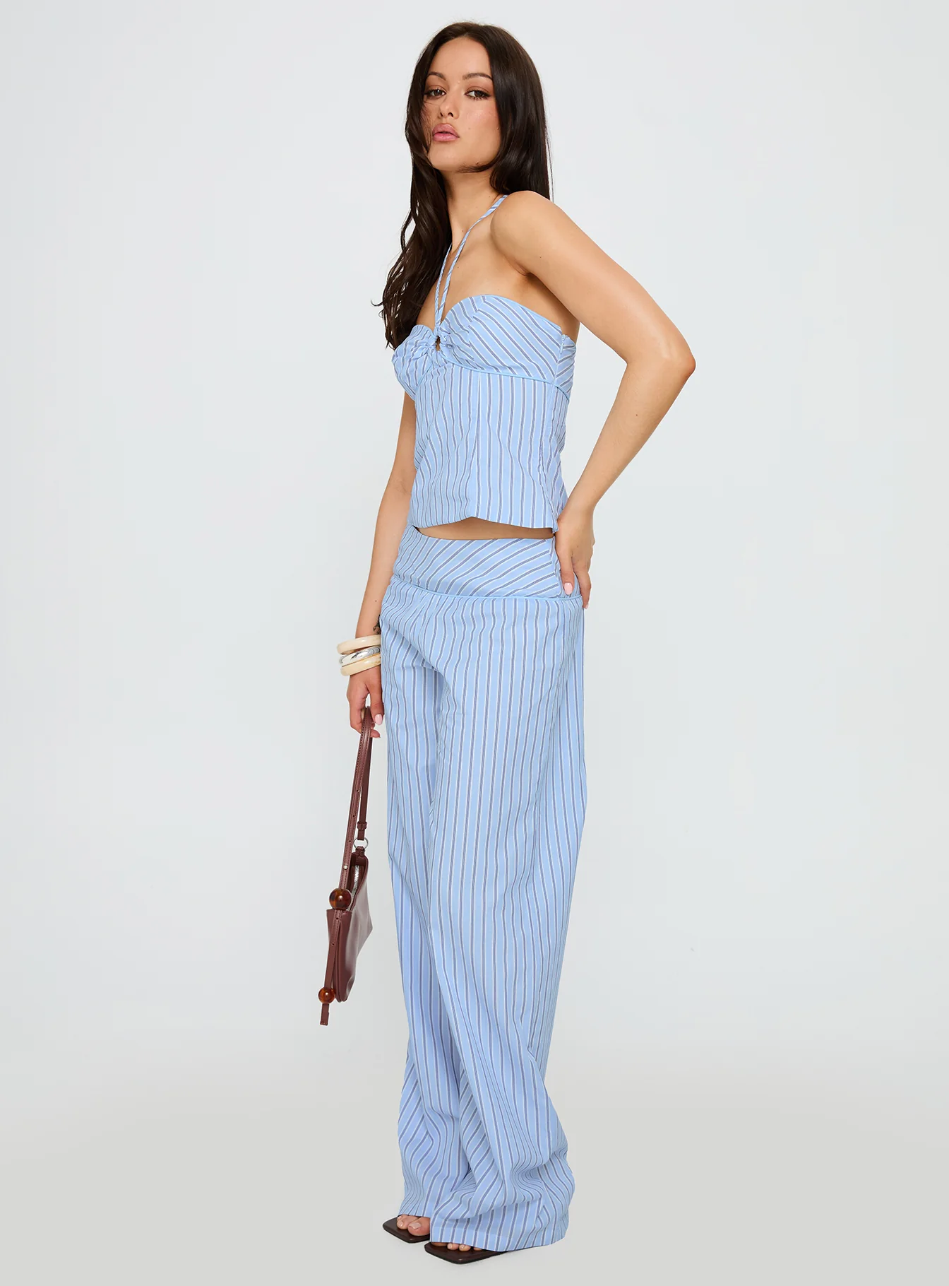 Sofea Mid Rise Pant Blue Stripe