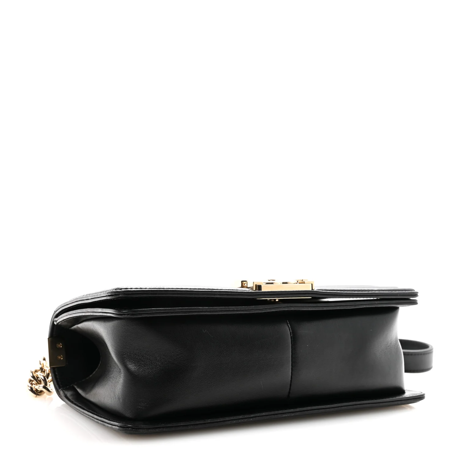 Lambskin Chain Quilted Medium Boy Flap Black - Top Club