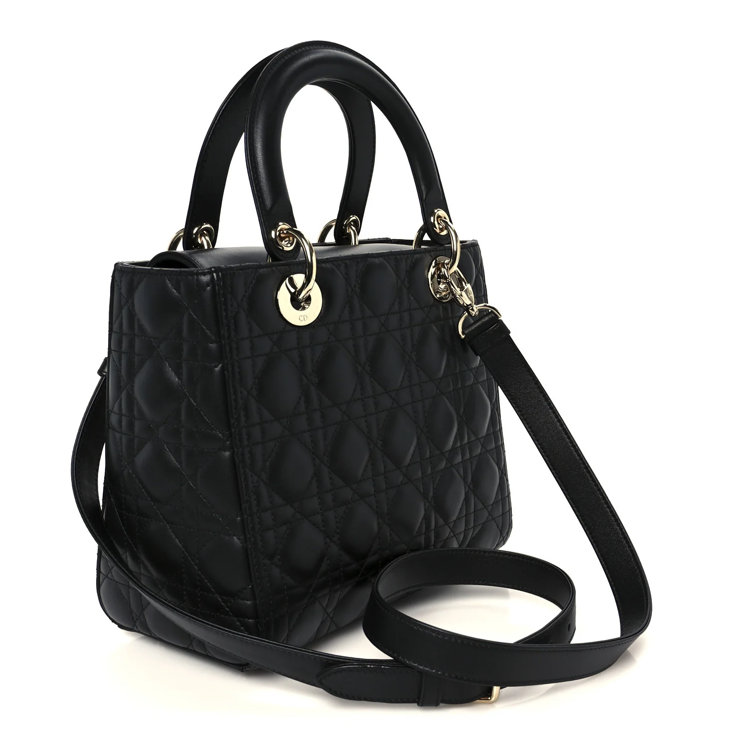Lambskin Cannage Medium Lady Dior Black - Top Club