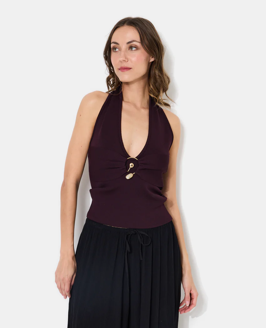 Pimkie Top en maille dos-nu avec détail bijou poitrine