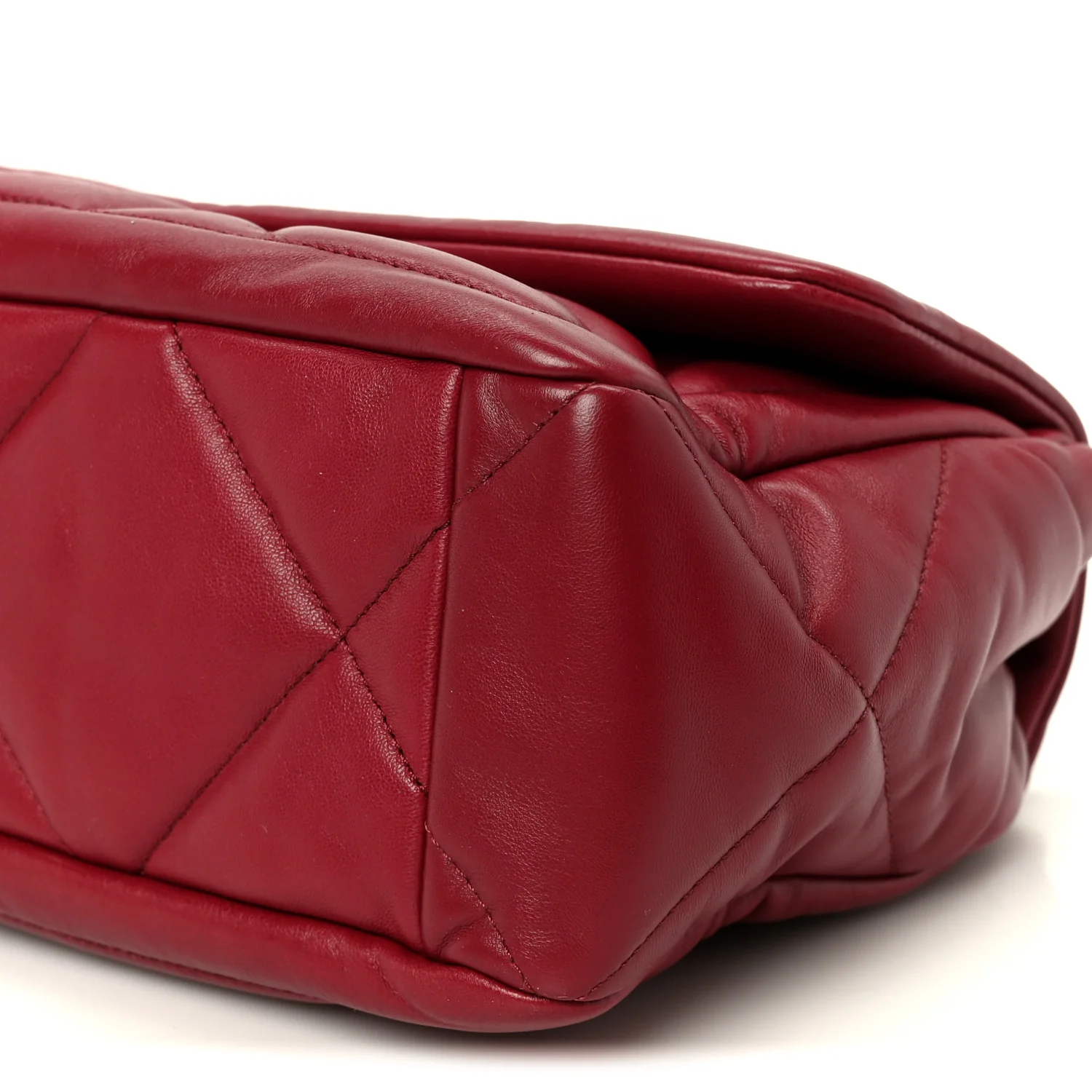 Lambskin Quilted Large Flap Red - Top Club