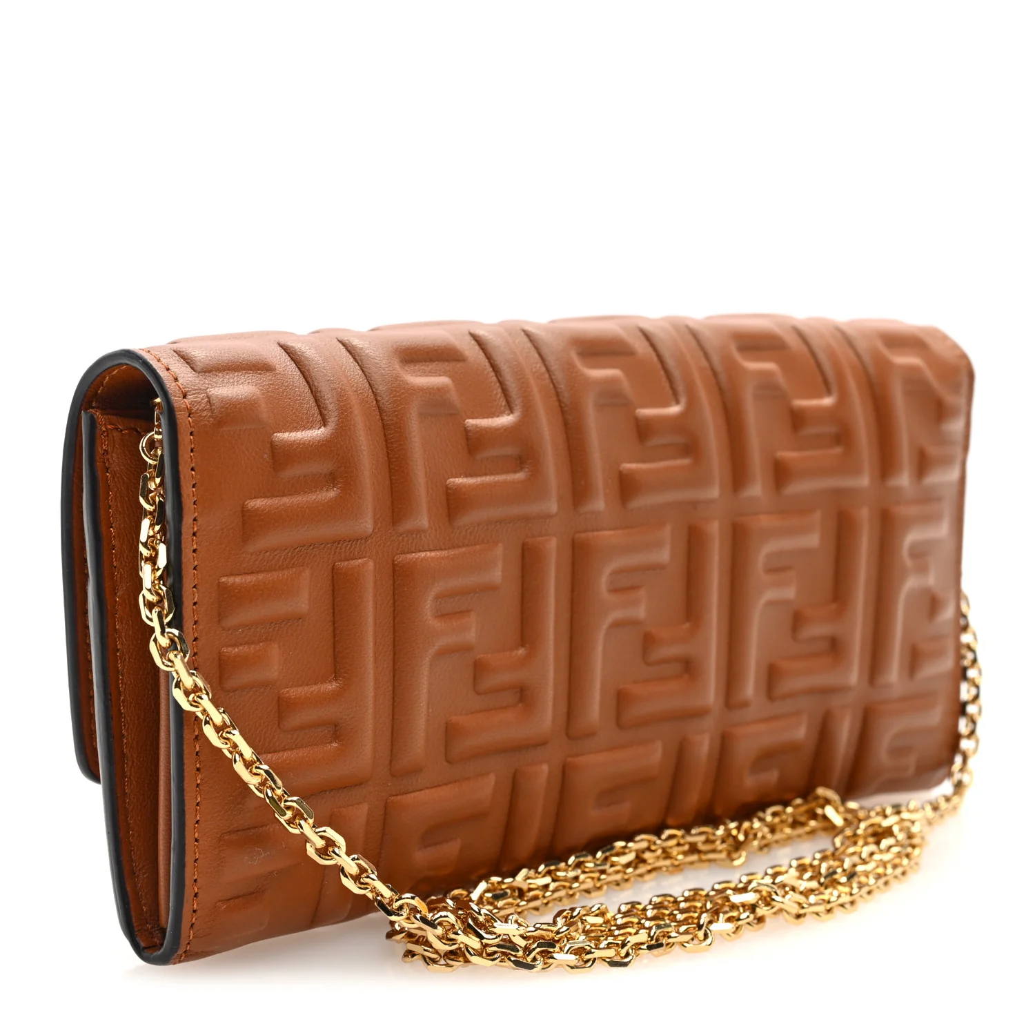 Nappa Matisse FF Embossed Continental Wallet On Chain Coloniale - Top Club