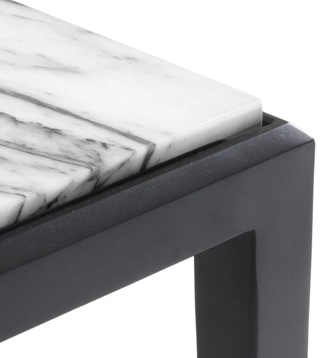 Coffee table in bronze with white marble top 160 x 78 x H. 40 cm - luxury living room furniture
