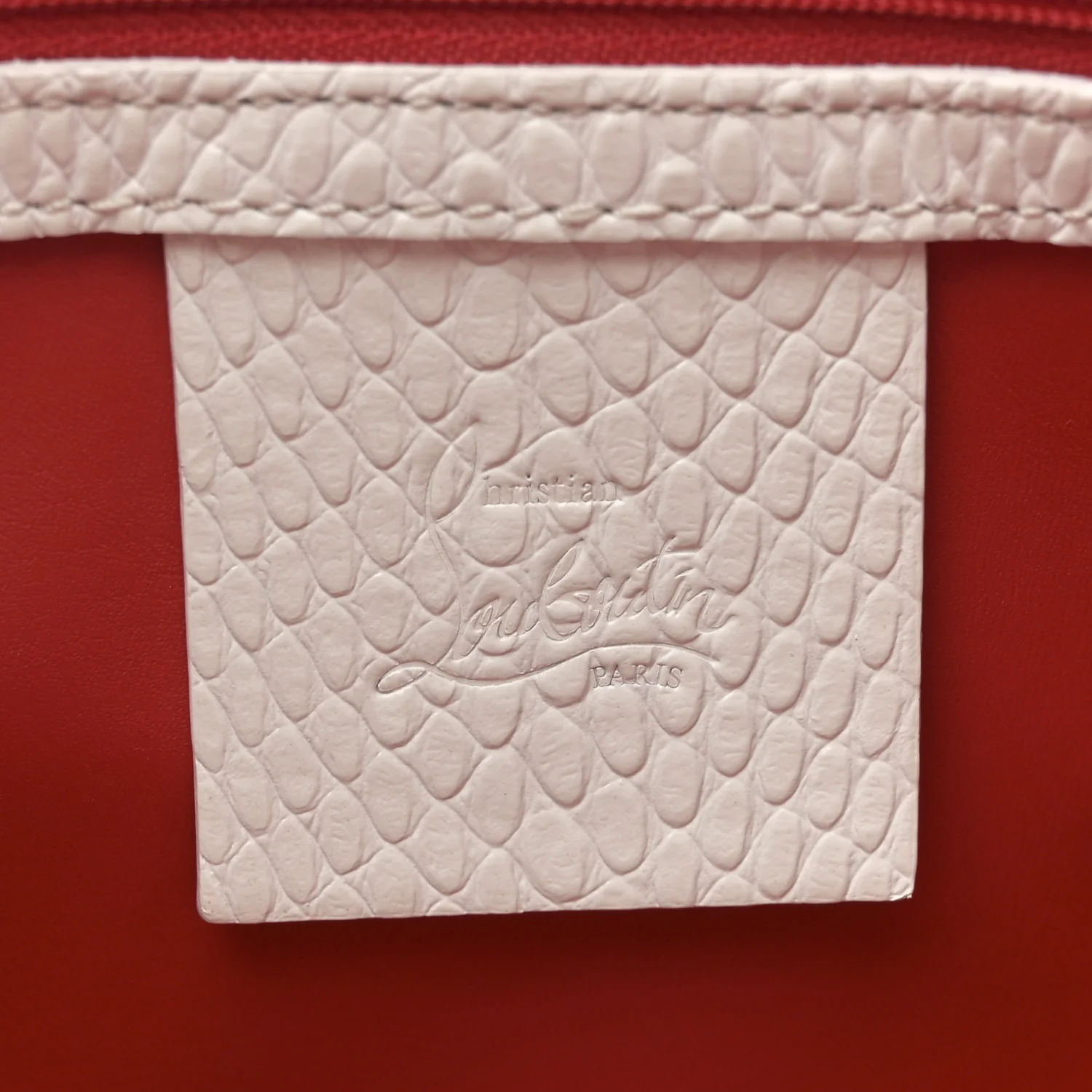 Calfskin Lizard Embossed Medium Paloma White - Top Club