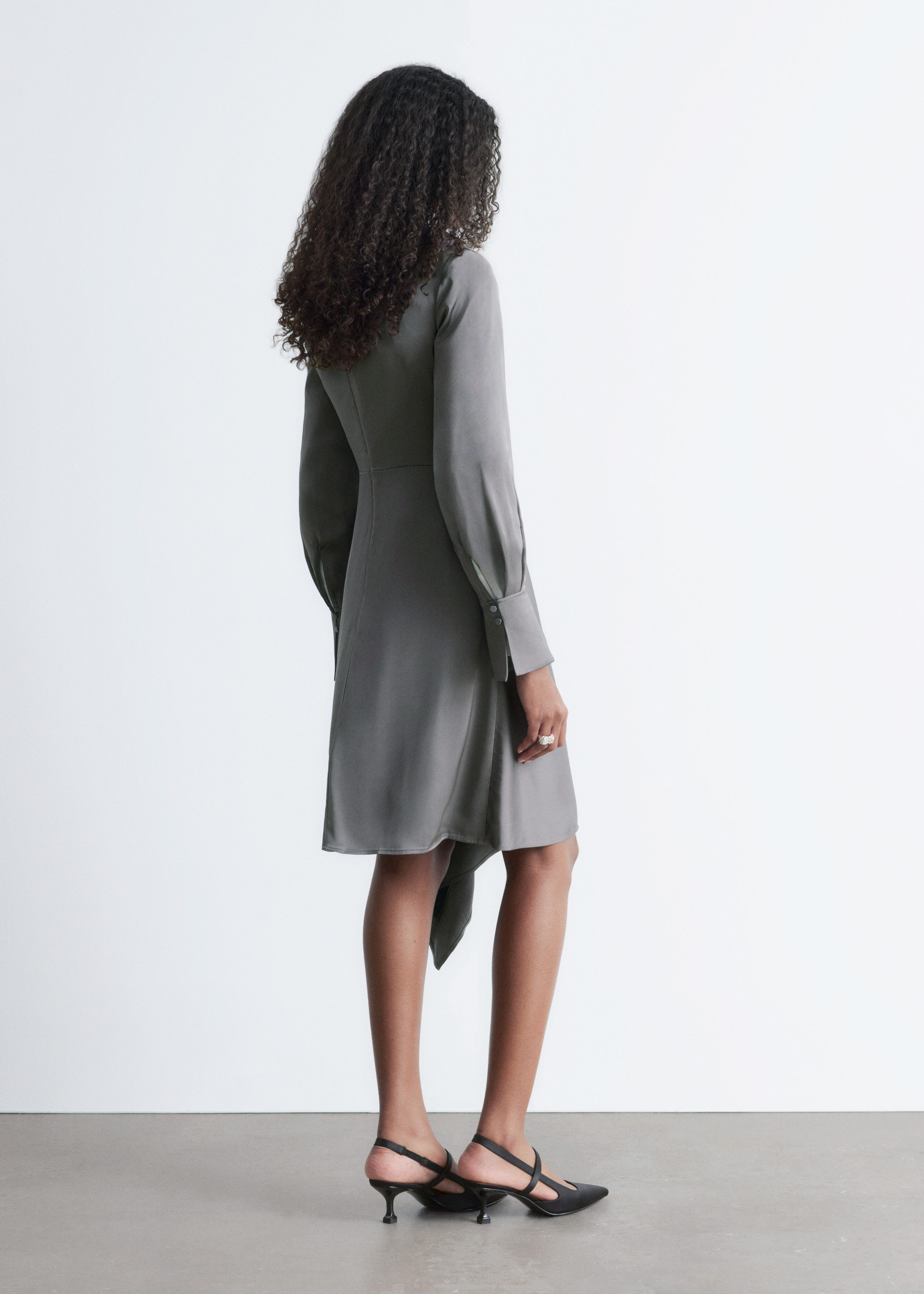 & Other Stories ASYMMETRIC LONG-SLEEVE MINI DRESS