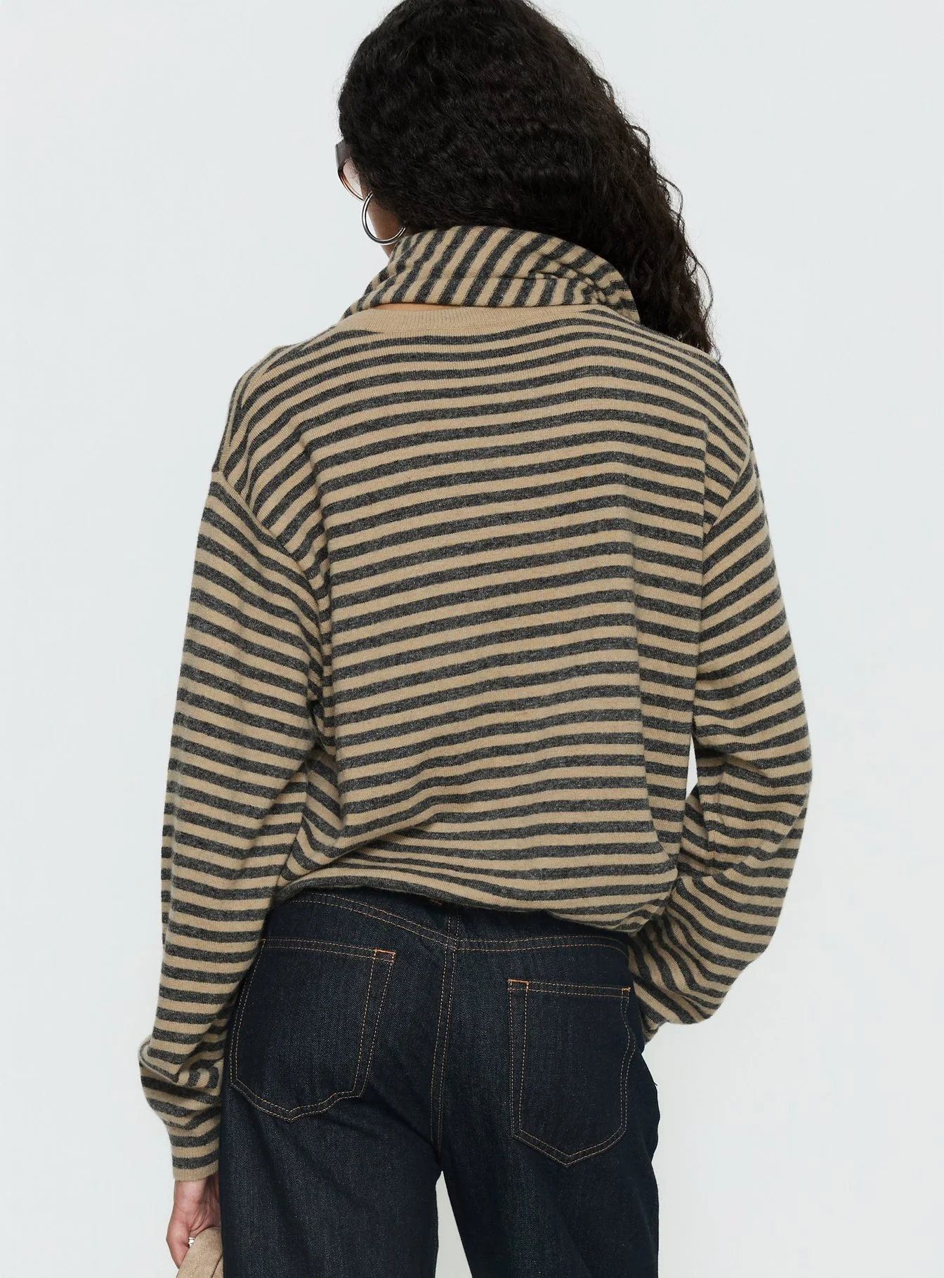 Olsen Scarf Detail Long Sleeve Sweater Multi