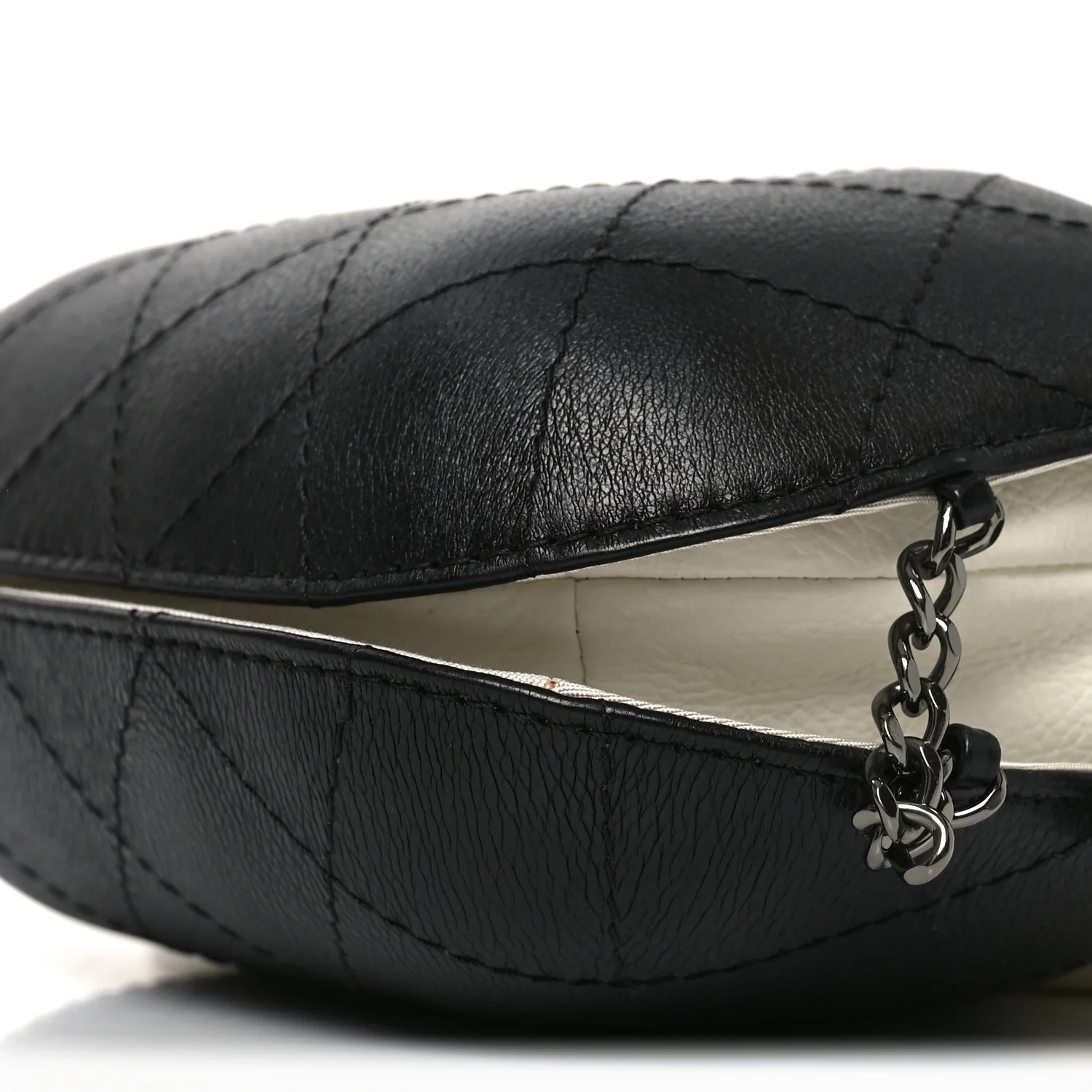 Aged Calfskin Quilted Small Gabrielle Bucket White Black - Top Club