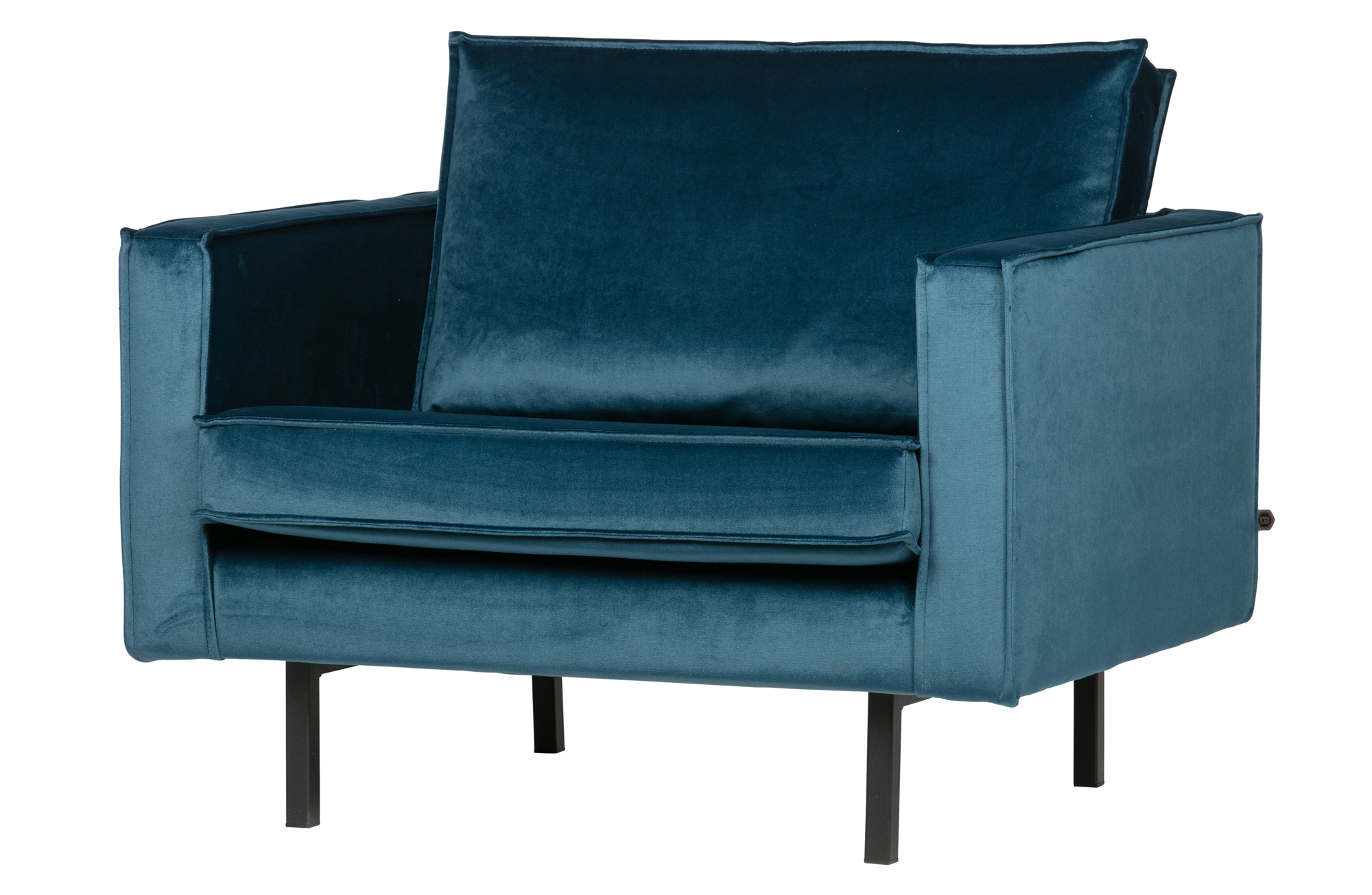 BePureHome fauteuil Rodeo velvet blue