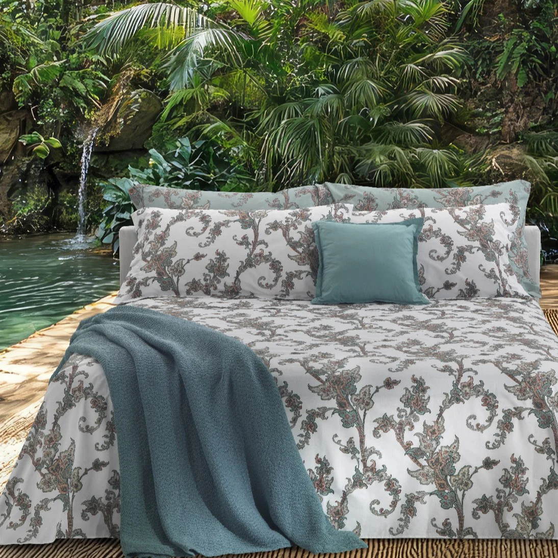 Completo Lenzuola In Percalle East Ramage Matrimoniale