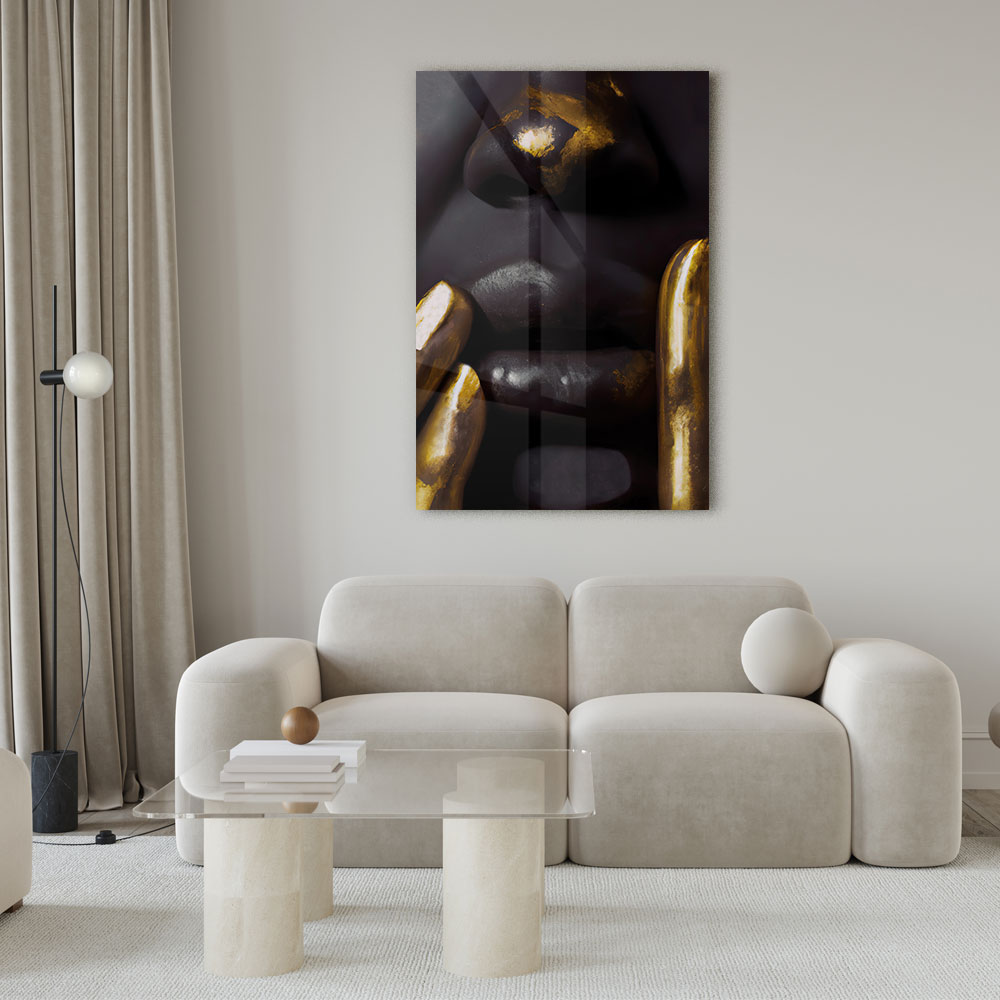 Walljar acrylglas schilderij - Golden Fingers Acrylglas schilderij - 150 x 225 cm
