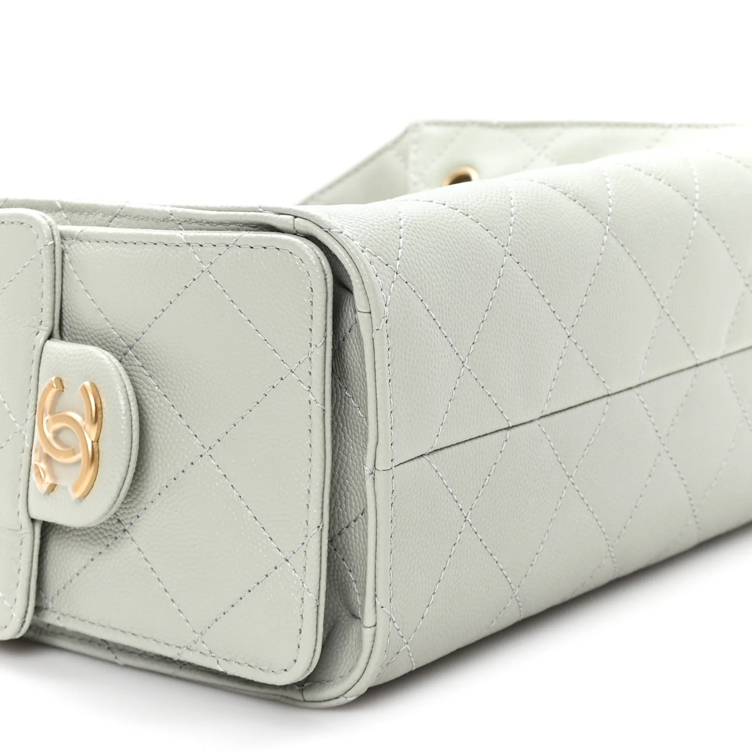 Caviar Quilted Mini Chanel 25 Handbag Light Green - Top Club