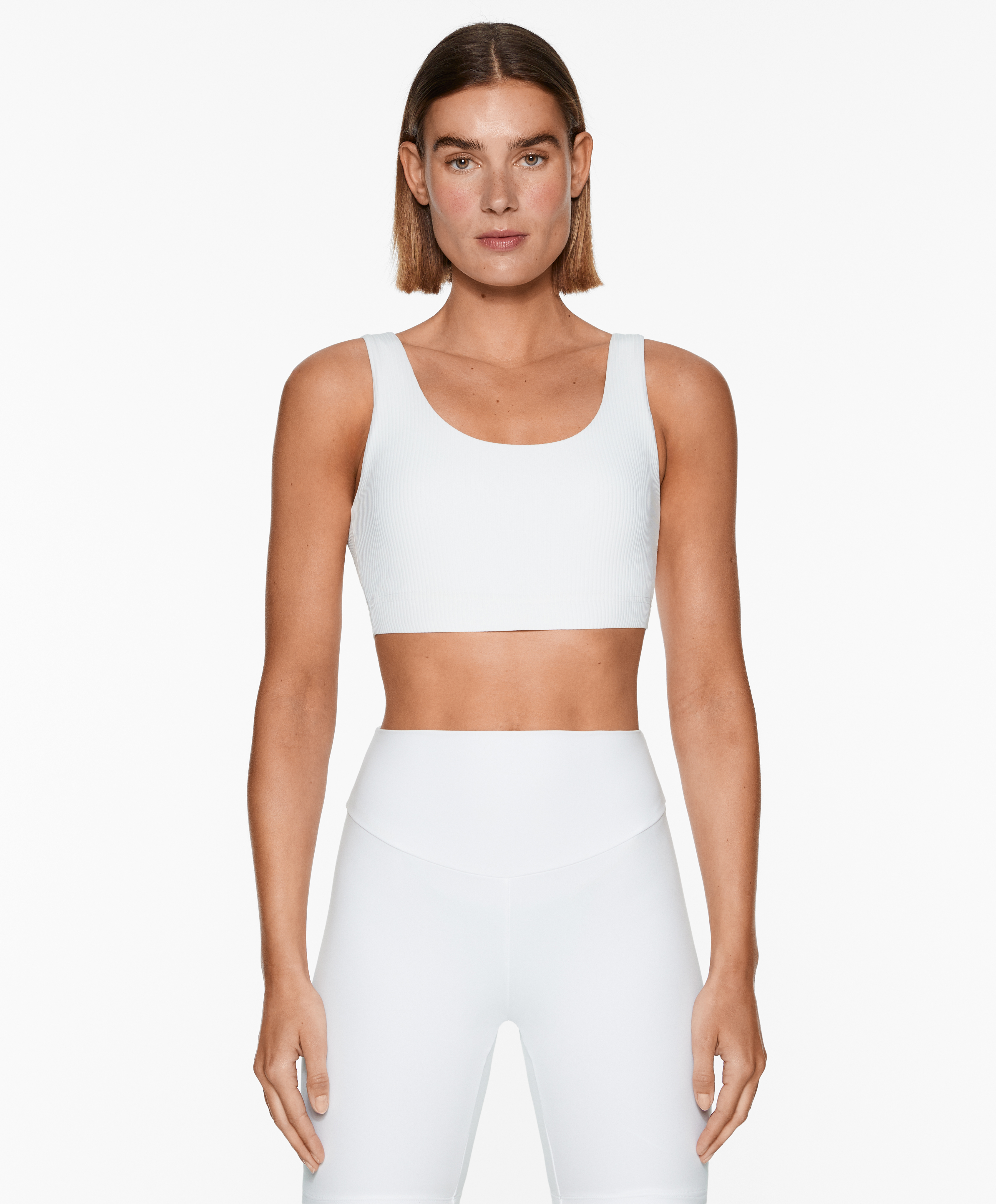 OYSHO Medium-support comfortlux rib sports bra with cups