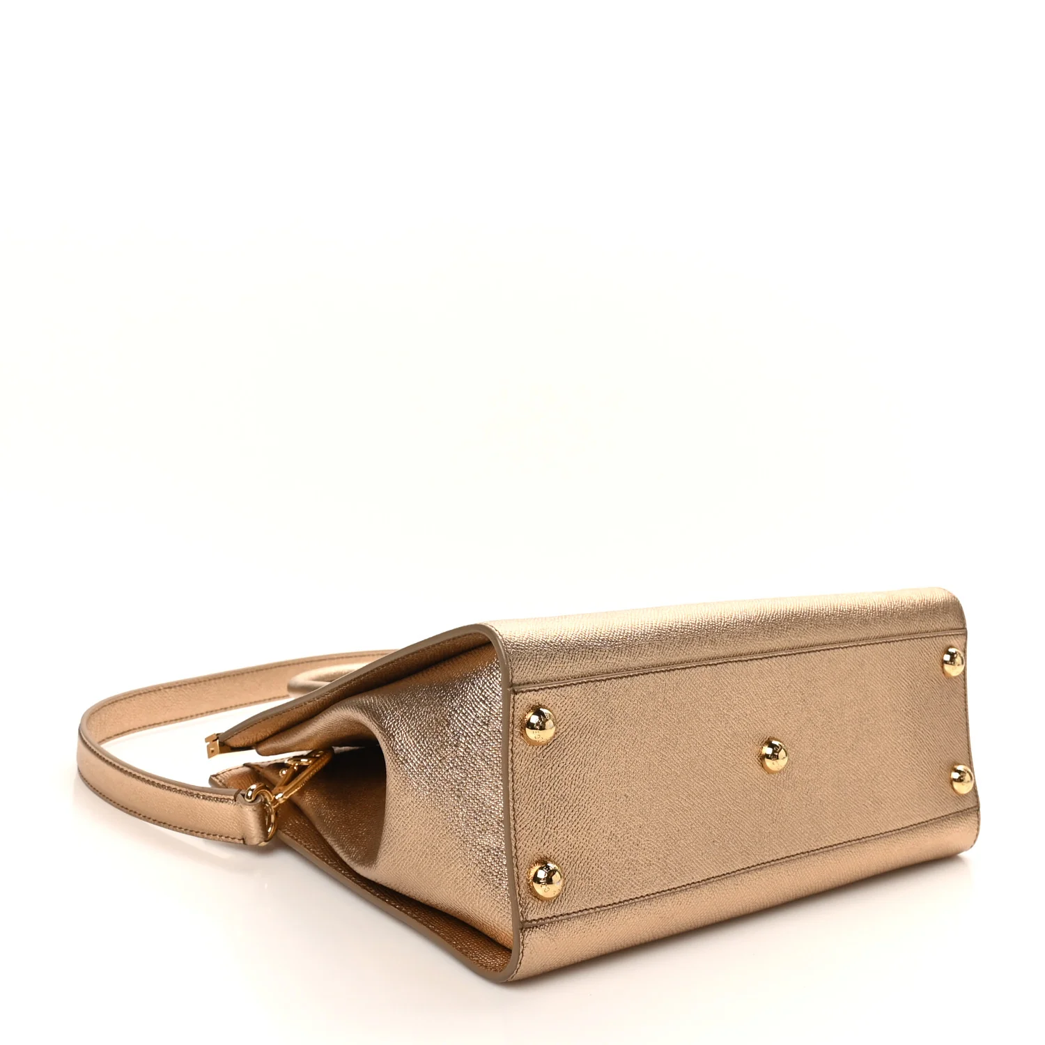 Metallic Dauphine Medium Frame Tote Gold - Top Club