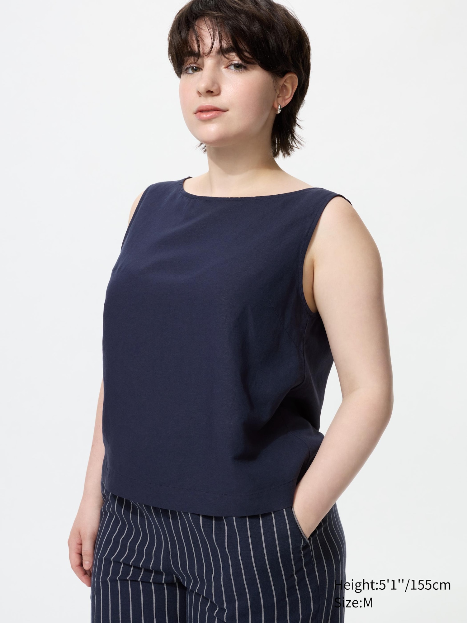 Linen Blend Sleeveless Blouse