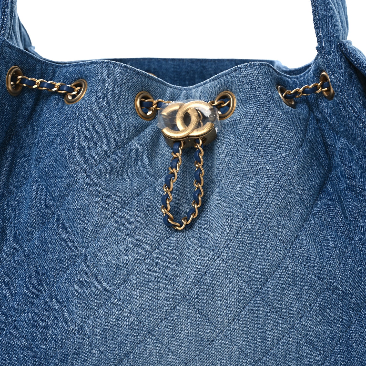 Washed Denim Quilted Small Chanel 25 Handbag Blue - Top Club