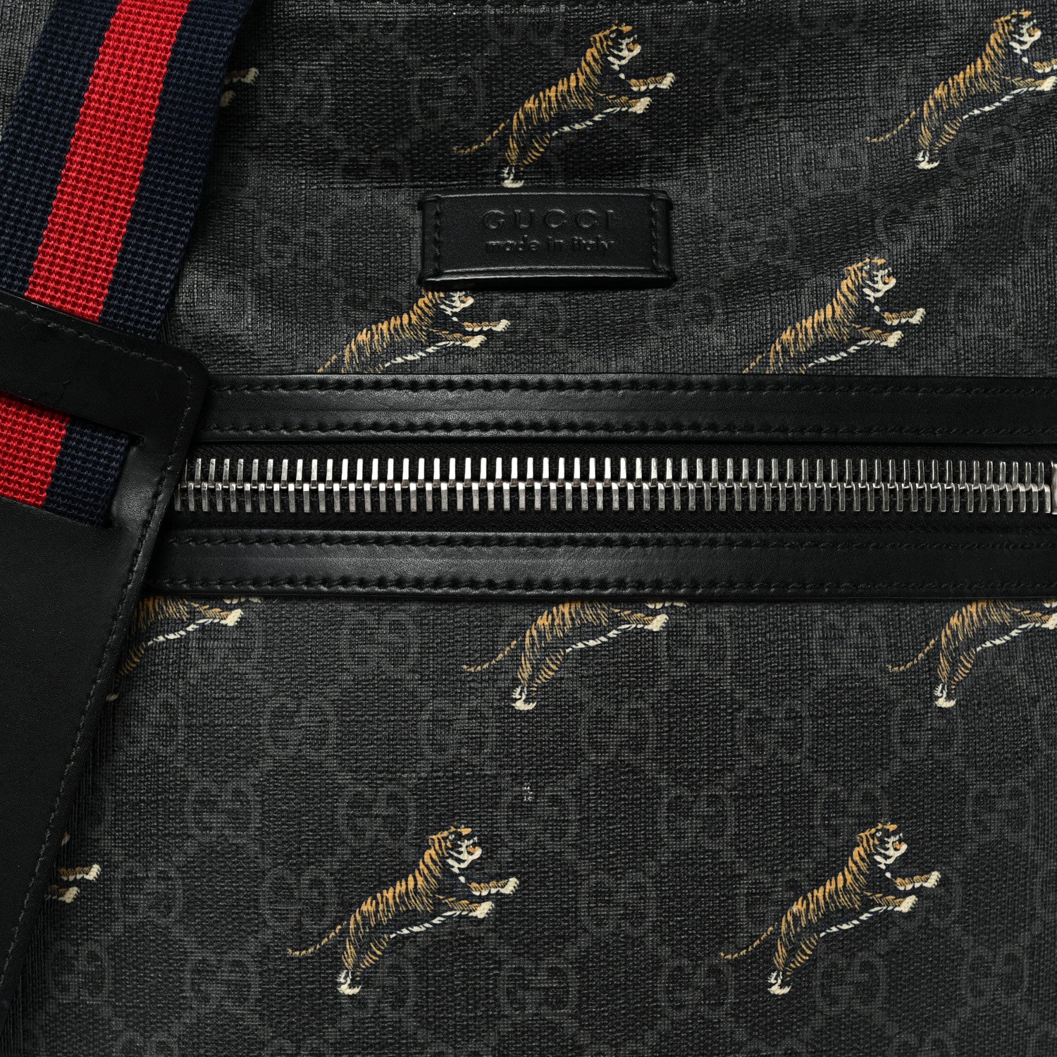 GG Supreme Monogram Tigers Web Messenger Bag Black Multicolor - Top Club