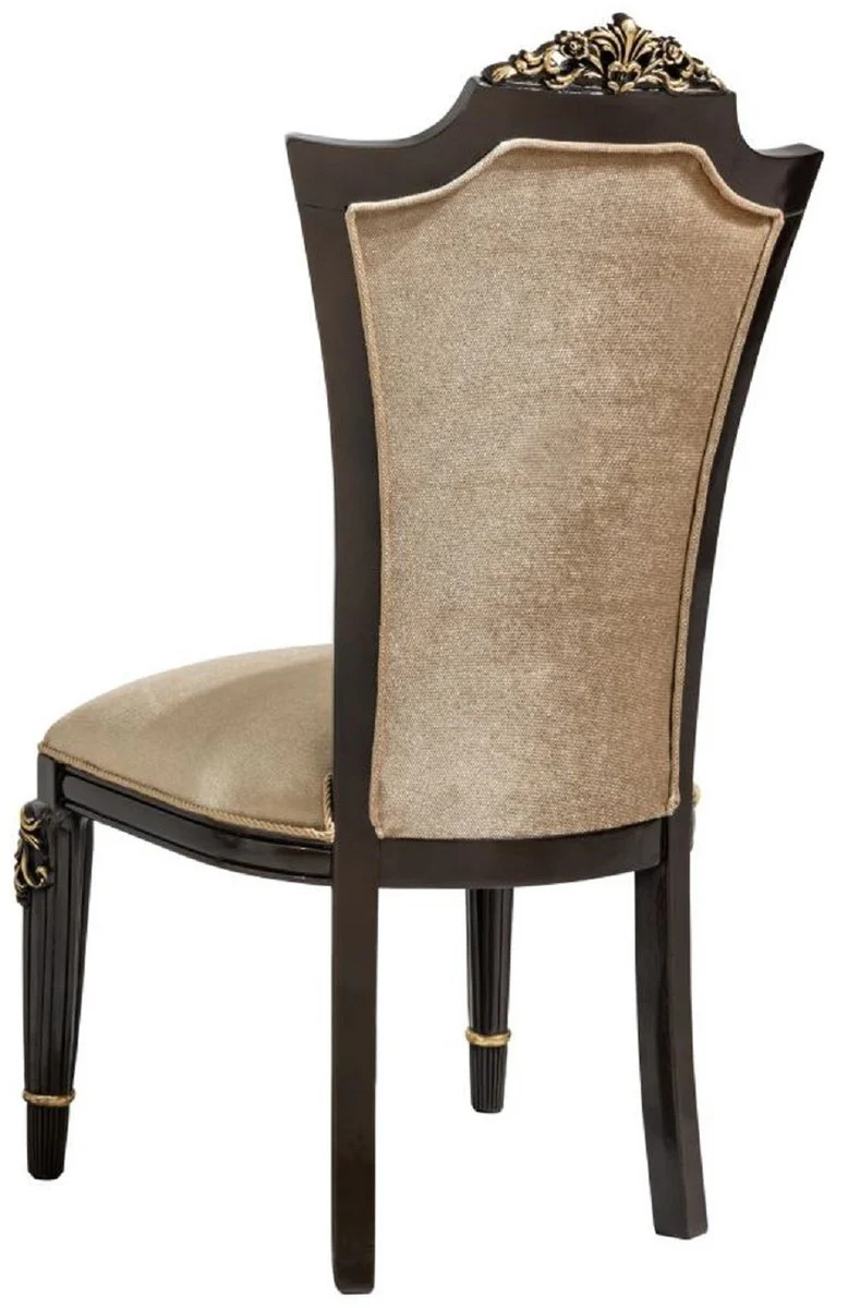 Luxury Baroque Dining Room Chair Set of 8 Light Brown - Baroque Furniture