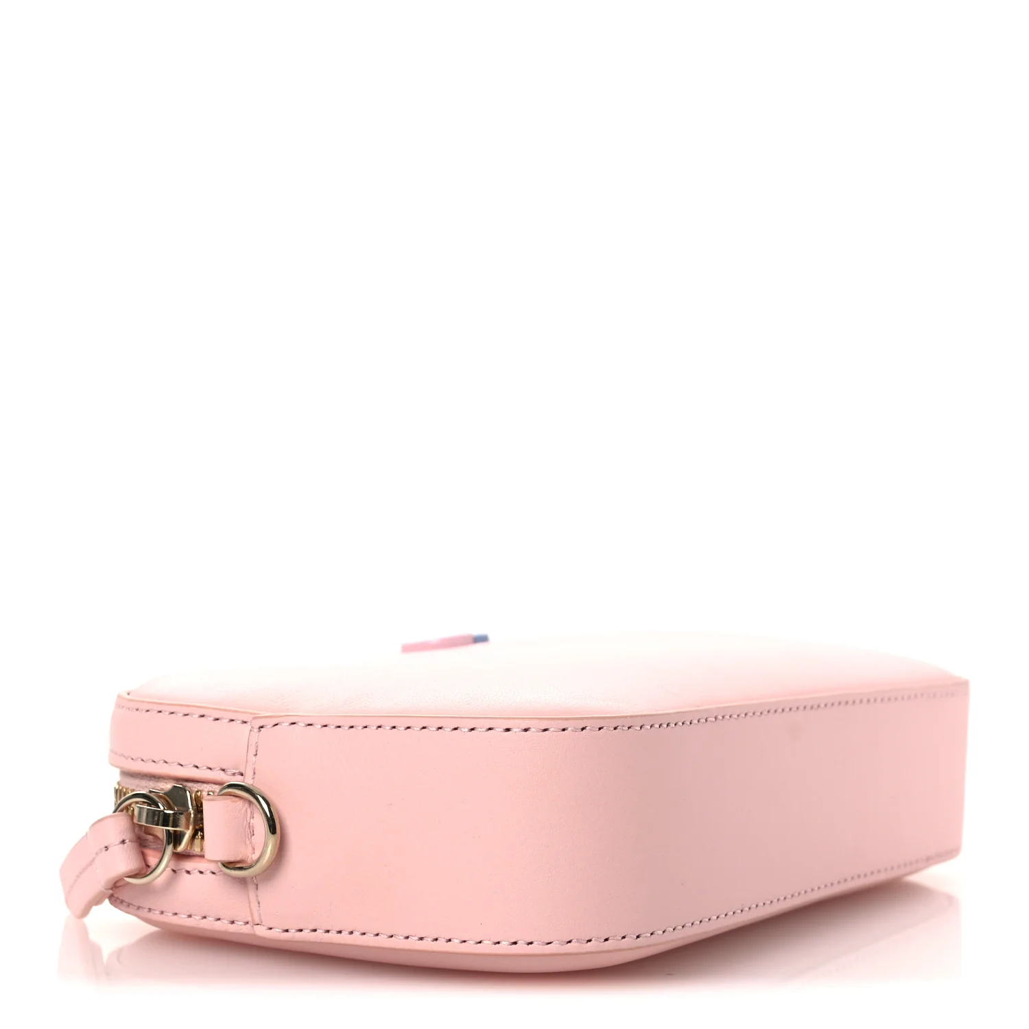 Dollar Calfskin Enamel Super Mini GG Marmont Chain Shoulder Bag Light Pink Blue - Top Club