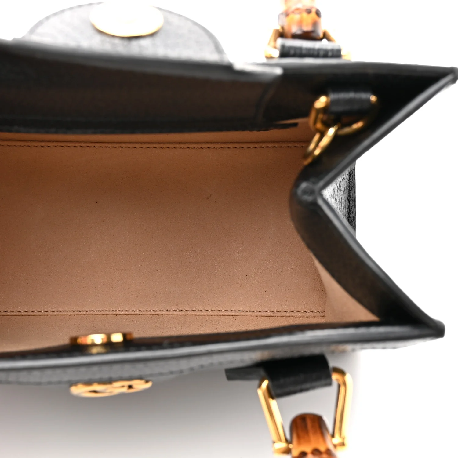 Textured Dollar Calfskin Web Mini Diana Tote Bag Black - Top Club