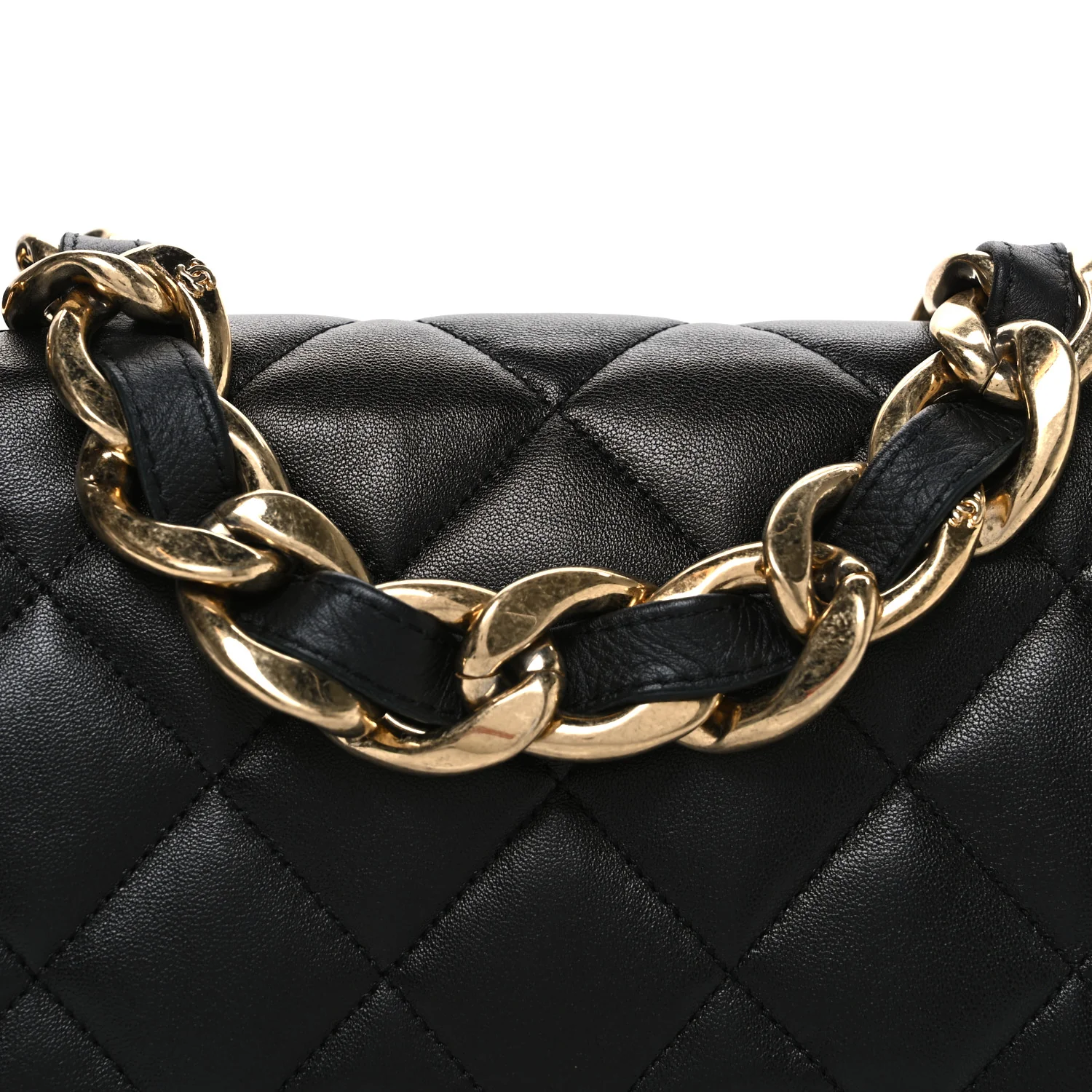 Lambskin Quilted Large CC Funky Town Flap Black - Top Club