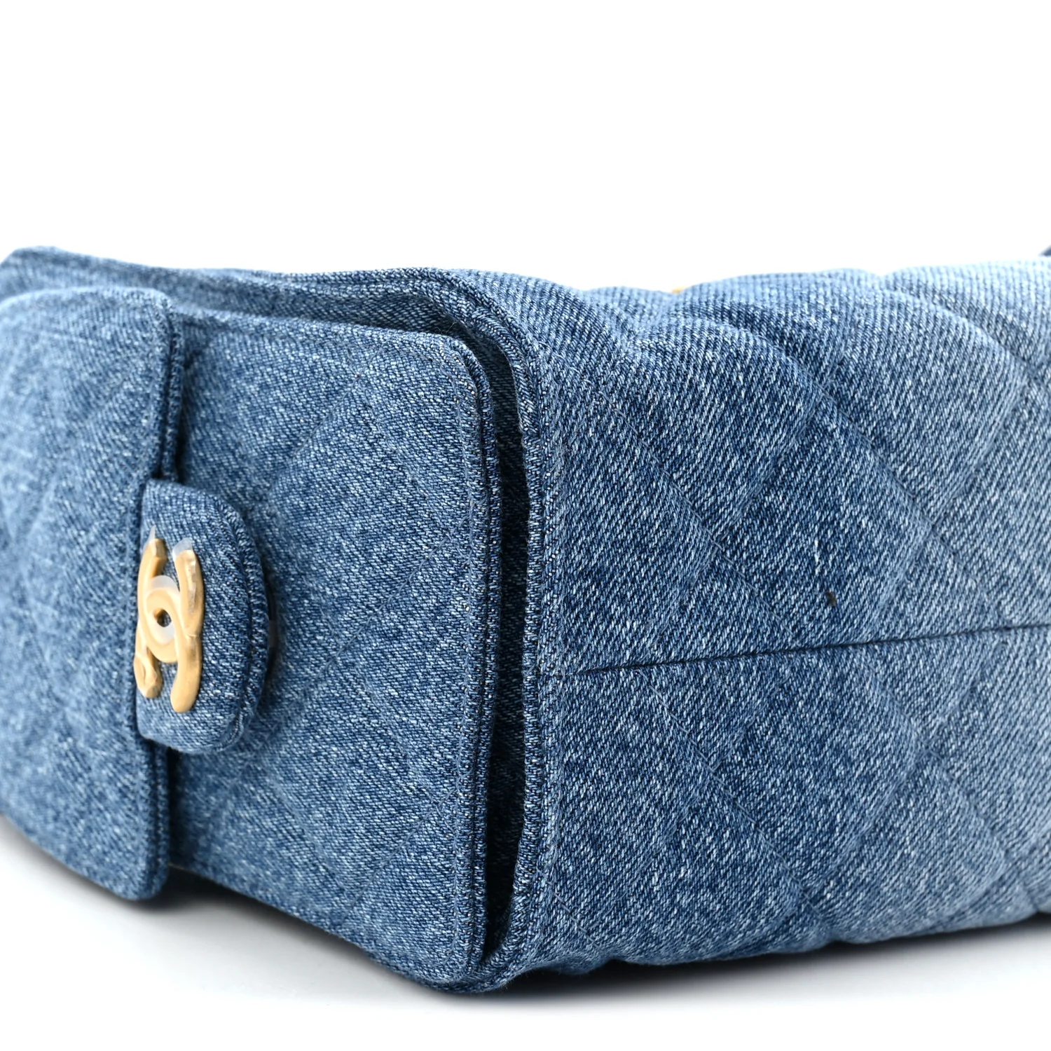 Washed Denim Quilted Mini Chanel 25 Handbag Blue - Top Club