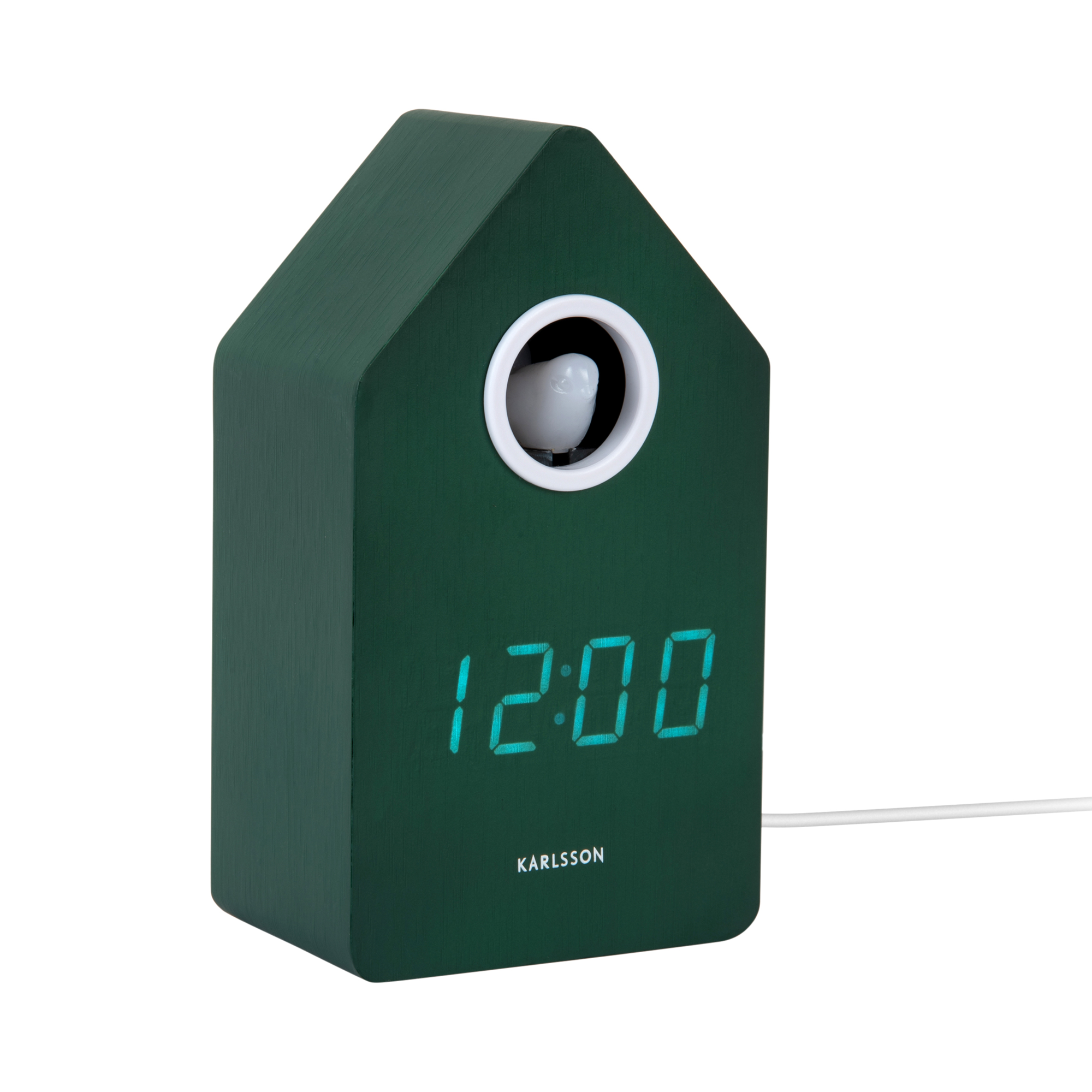 Wekker Koekoek LED Retro groen