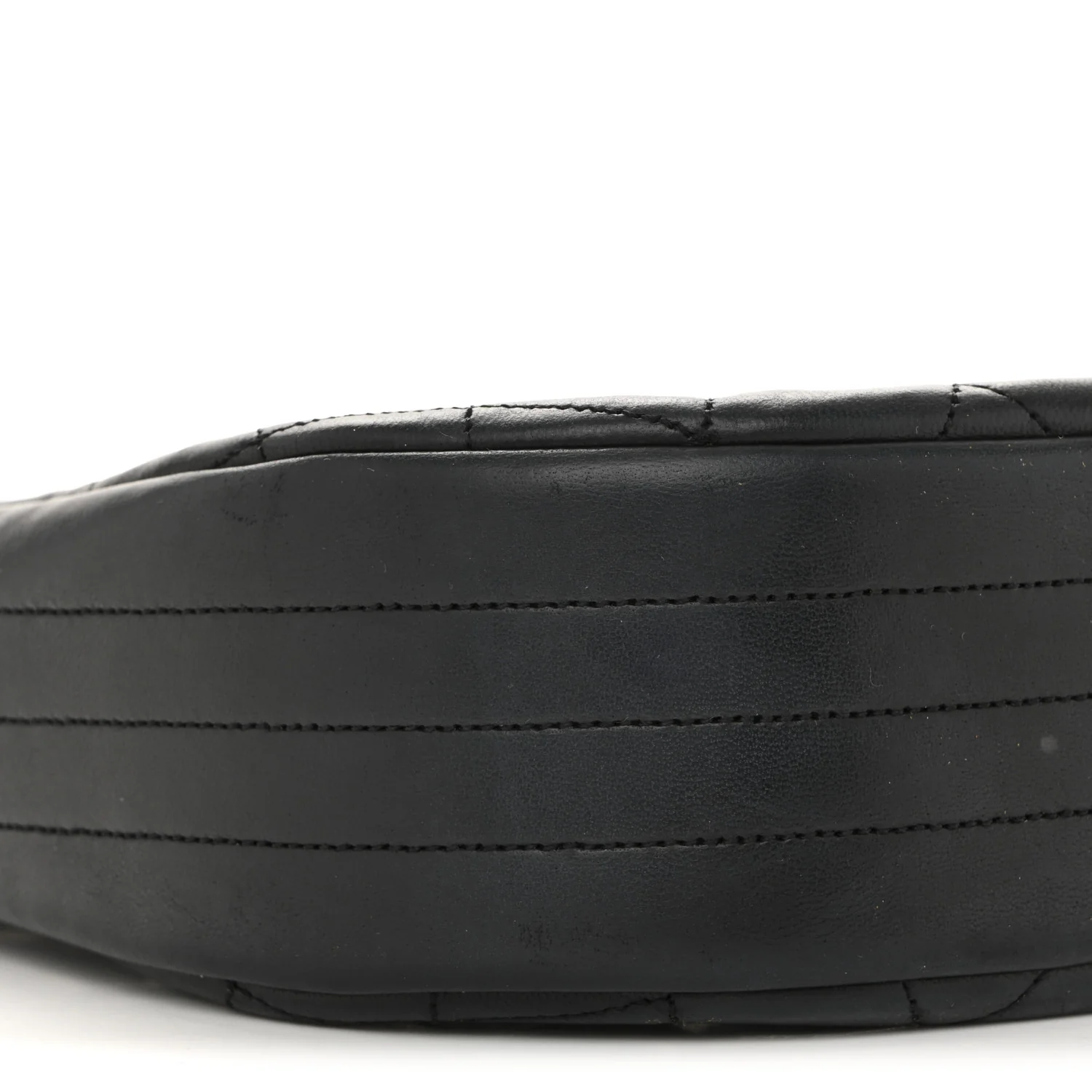 Lambskin Quilted Half Moon Flap Black - Top Club