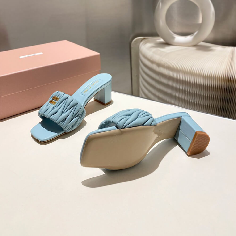 MiuMiu Matelass?? nappa leather slides - Top Club