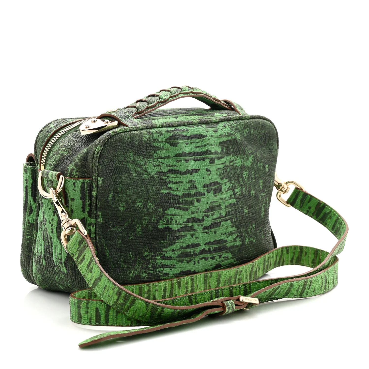 Lizard Print Camera Bag Grass Green - Top Club