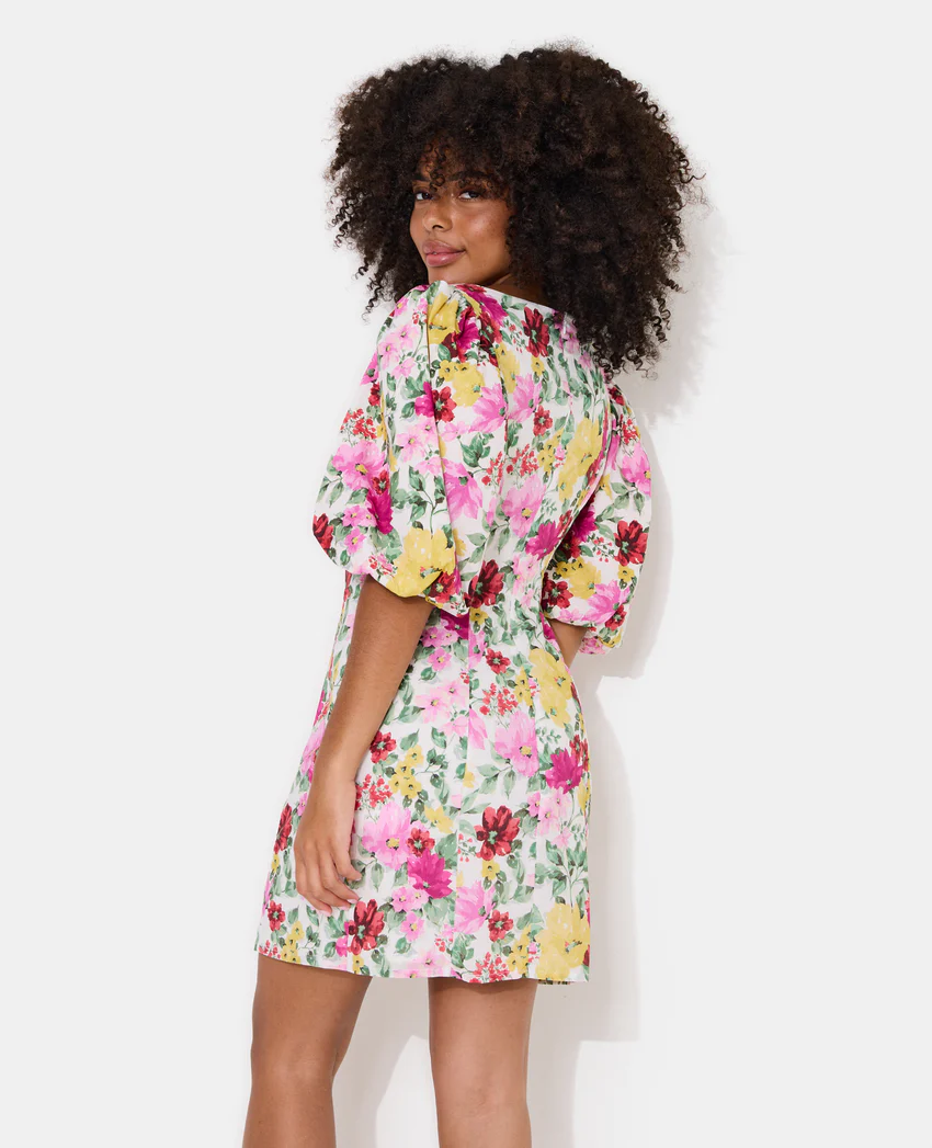 Pimkie Robe courte manches ballons motif fleurs