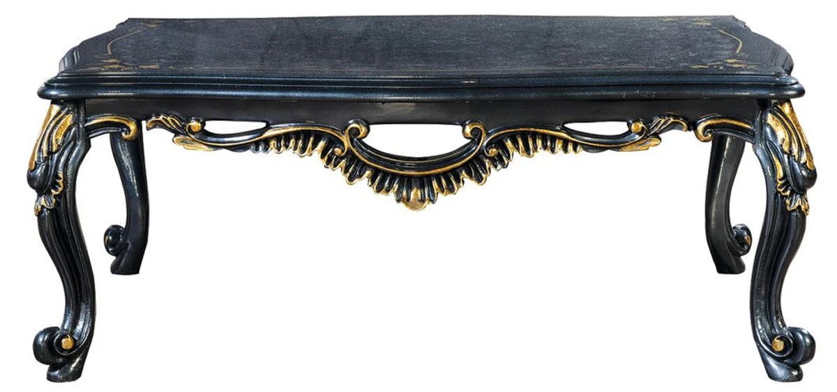 Luxury Baroque Coffee Table Blue / Gold - Handmade Baroque Style Living Room Table - Baroque Style Living Room Furniture - Baroque Furniture - Luxury Furniture in Baroque Style - Noble & Magnificent