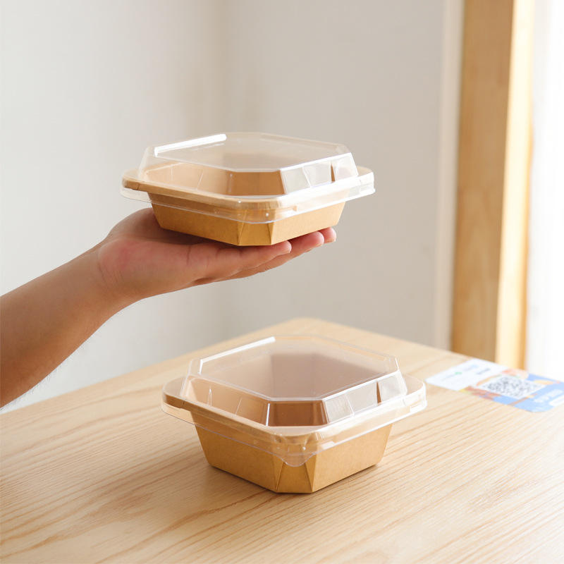 Octagonal Disposable Kraft Paper Food Box