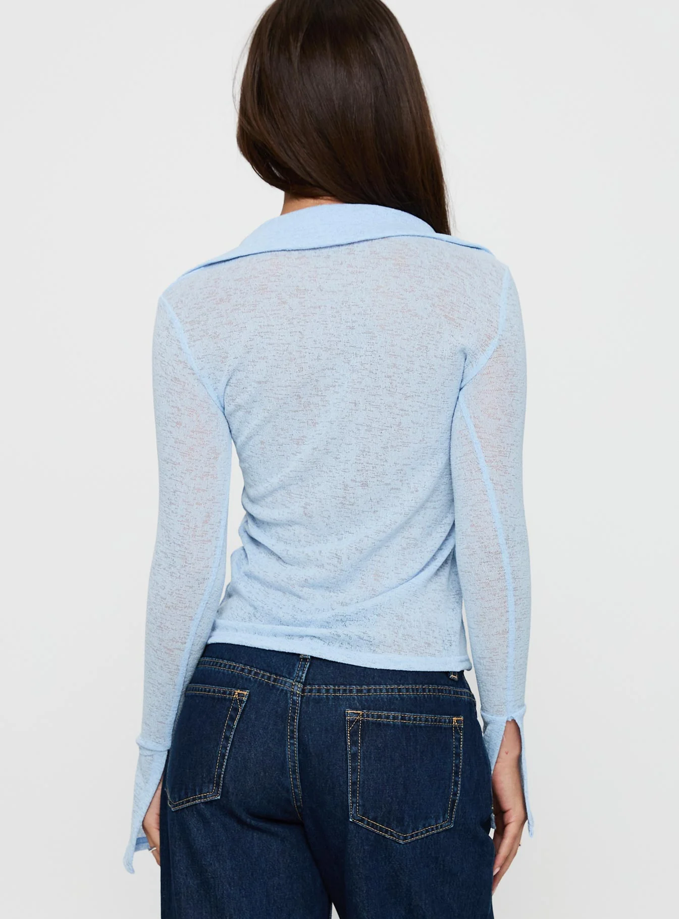 Finnean Long Sleeve Top Pale Blue