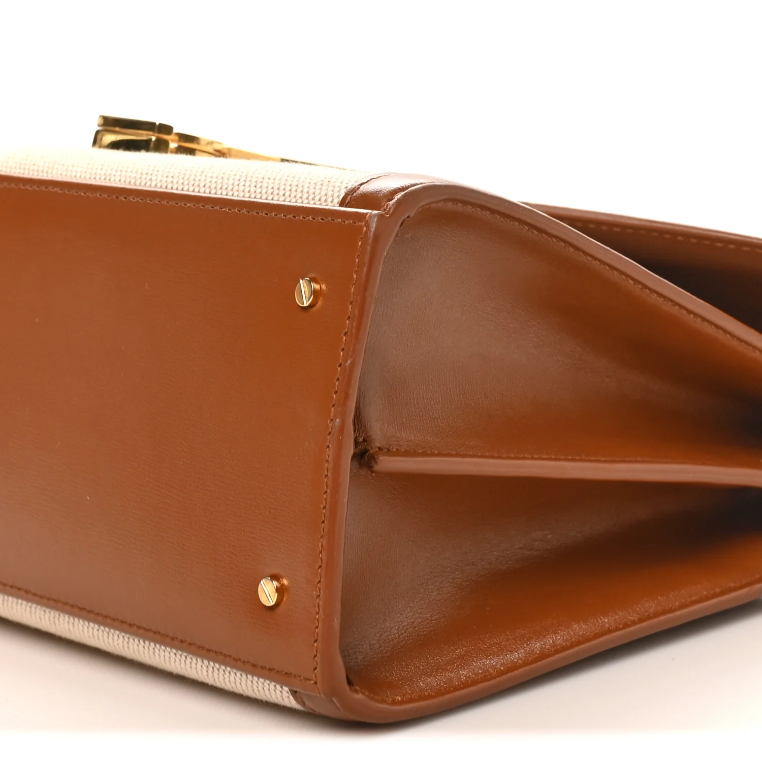Canvas Calfskin Medium Classic Monogram Cassandra Top Handle Tan Natural - Top Club