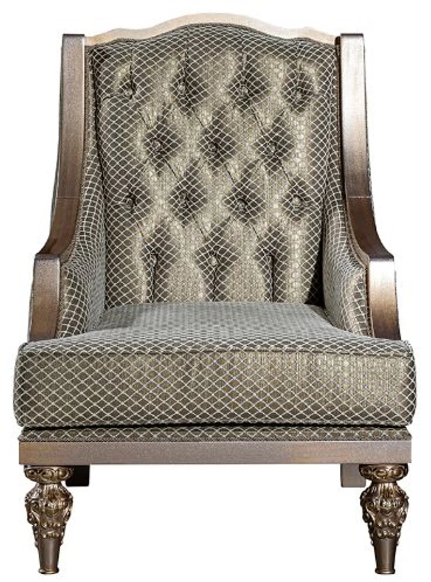 Luxury Baroque Living Room Set Green / Silver / Copper / Gold - 2 Sofas & 2 Armchairs & 1 Coffee Table - Living Room Furniture in Baroque Style - Noble & Magnificent