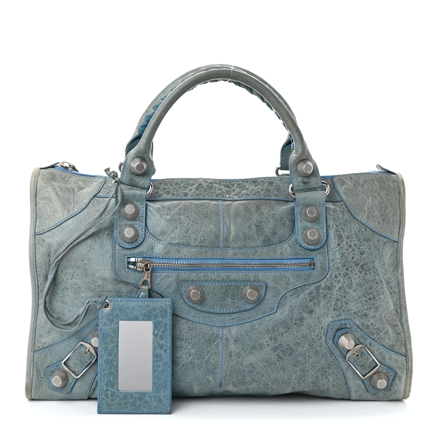 Agneau Giant 21 Silver Hardware Work Bleu Layette - Top Club