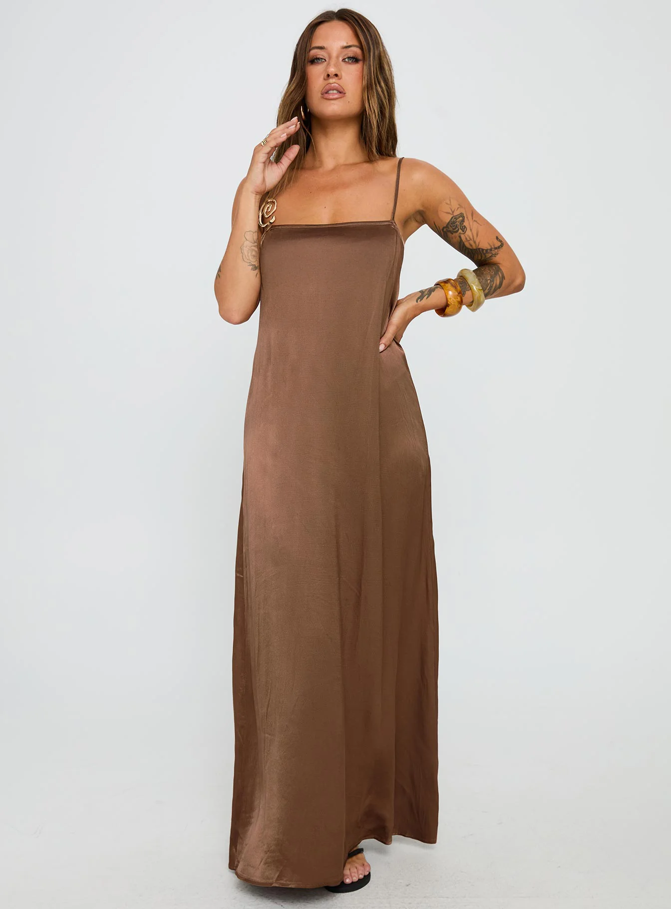 Apple Cider Maxi Dress Brown