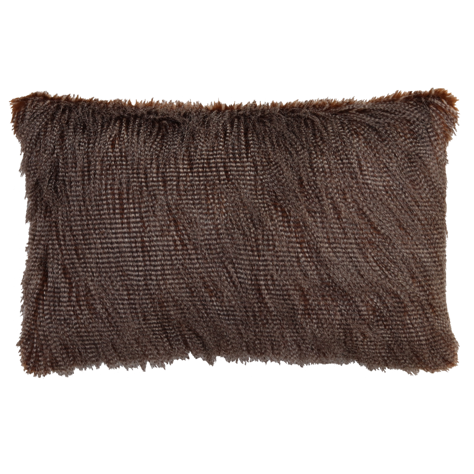 Sierkussen bont donker bruin ecru 57x38 cm