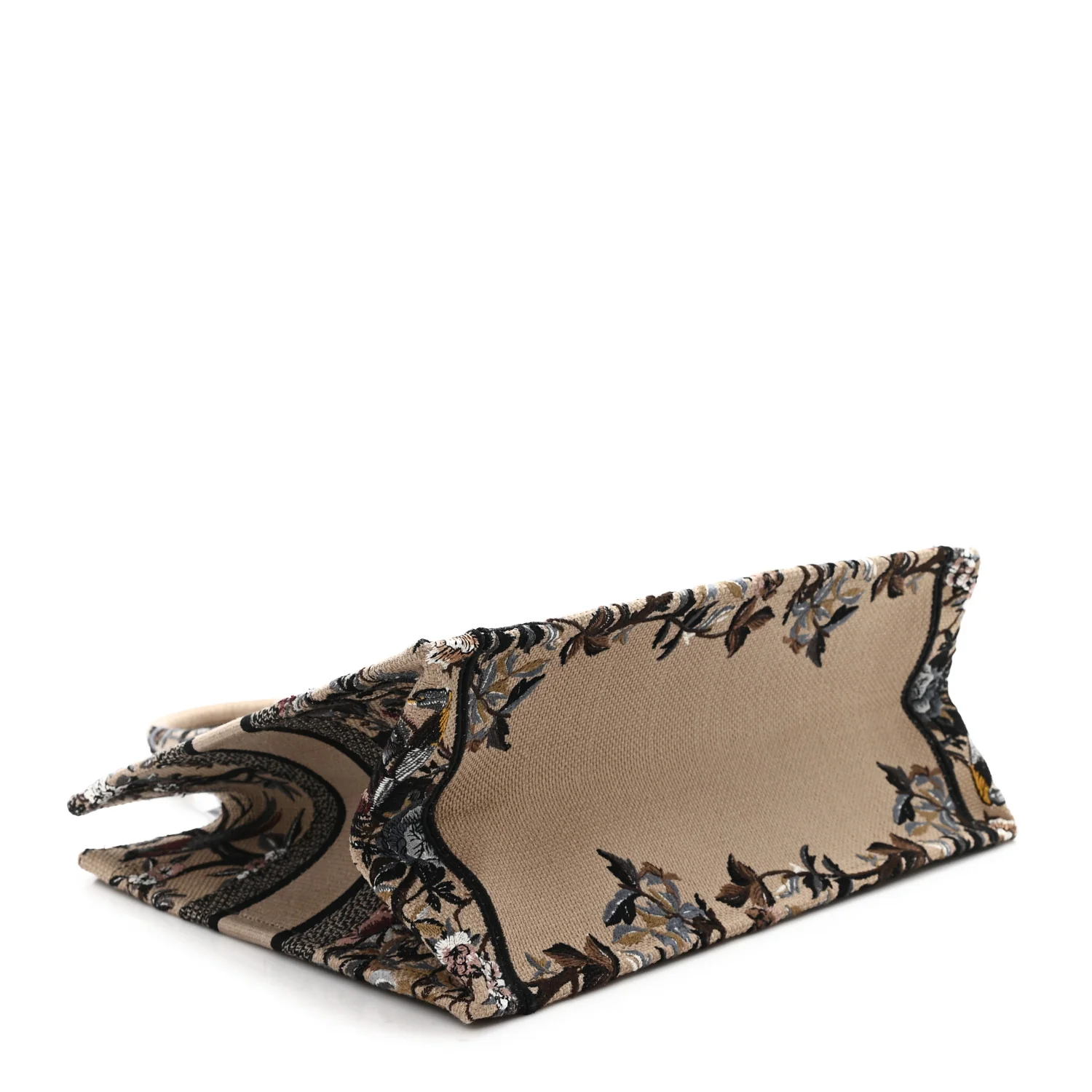 Canvas Embroidered Jardin D'Hiver Medium Book Tote Beige Multicolor - Top Club