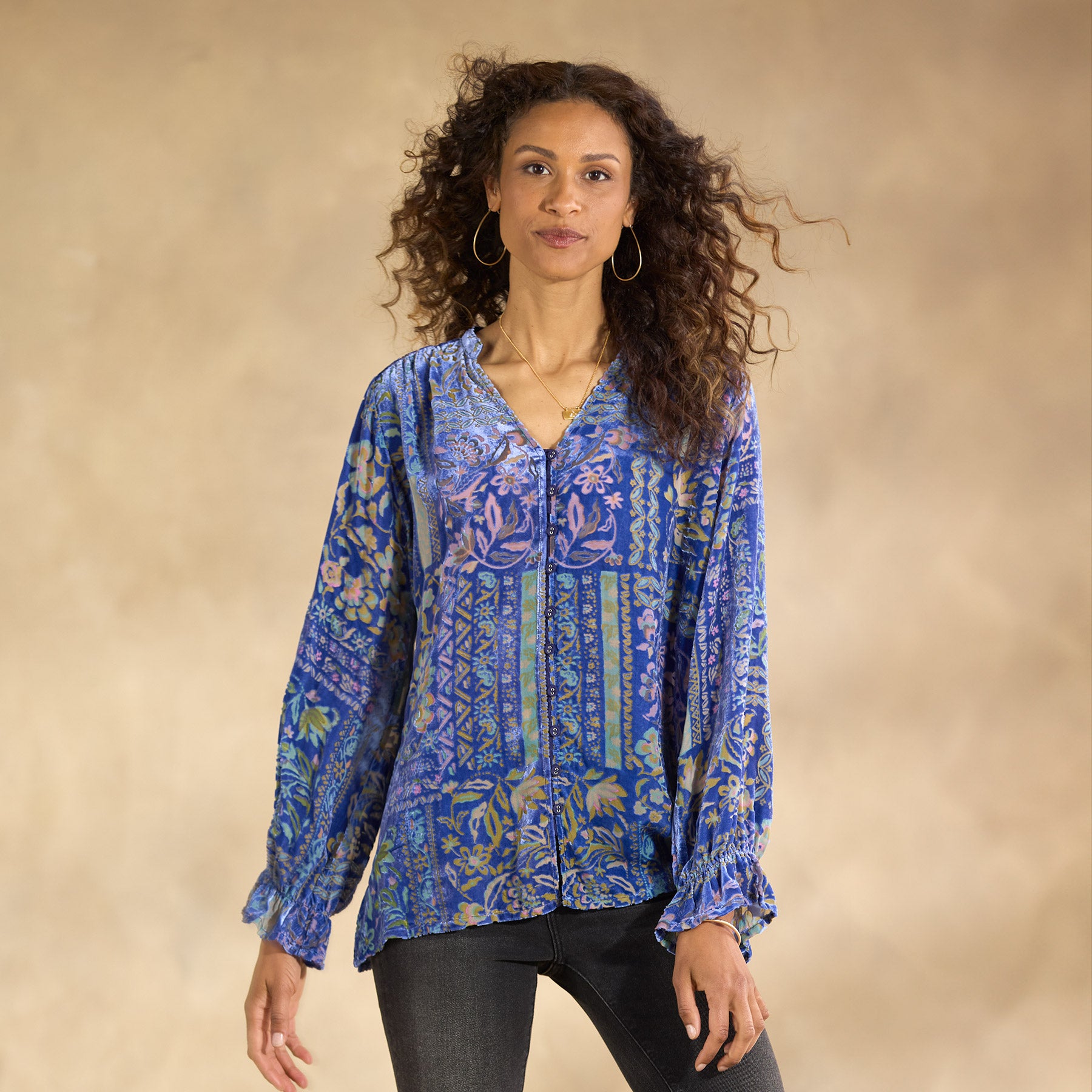 Joasie Burnout Velvet Top, Petite - Sundance Living