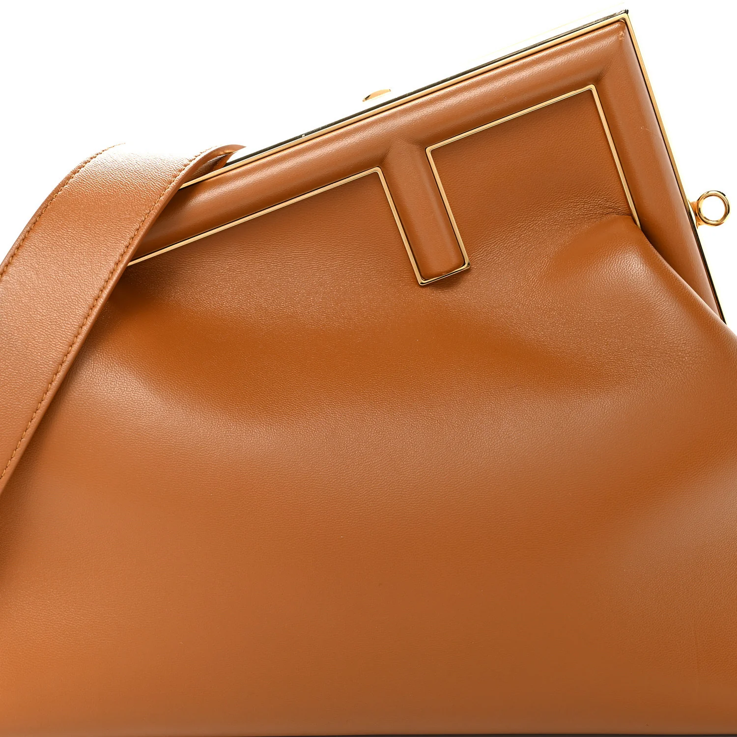 Shiny Nappa Medium Fendi First Caramello - Top Club