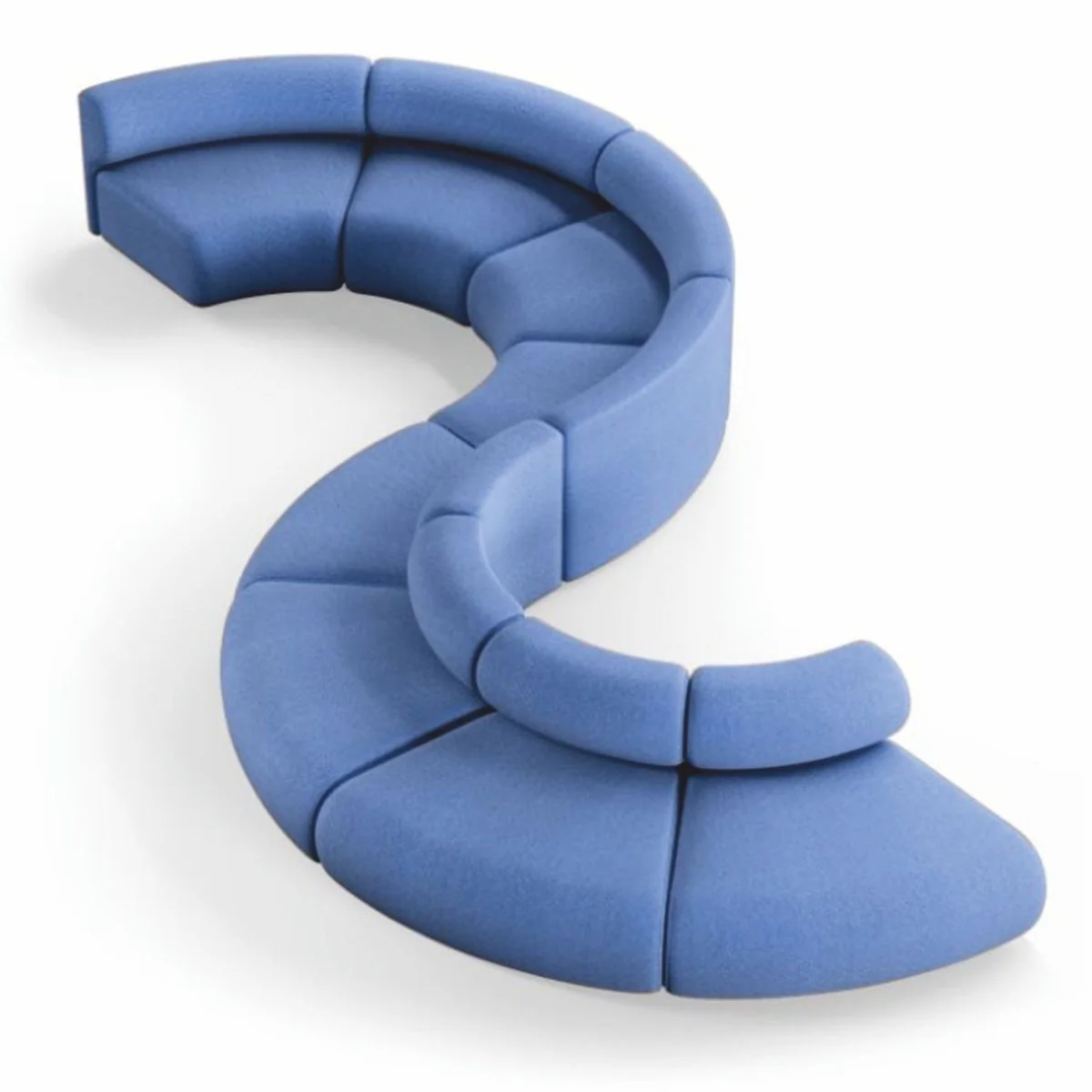 Luxury Sofa Blue 590 cm - Curved Modular 8 Piece Sofa - Hotel Furniture