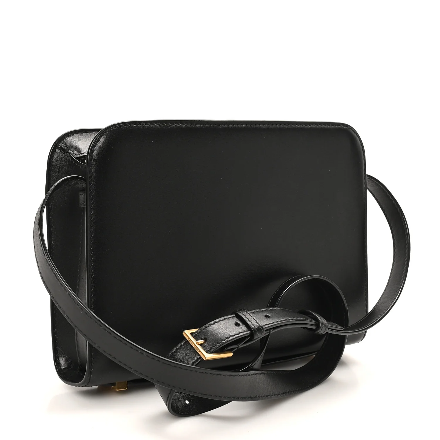 Calfskin Reverse Satchel Black - Top Club