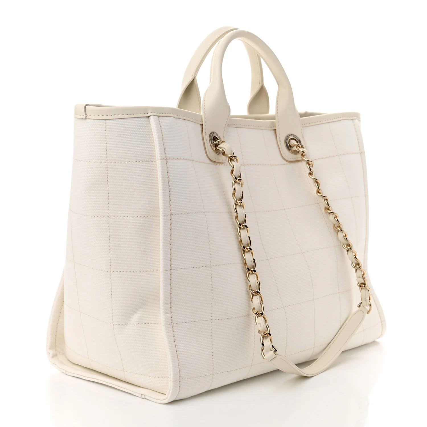 Cotton Medium Deauville Tote White - Top Club