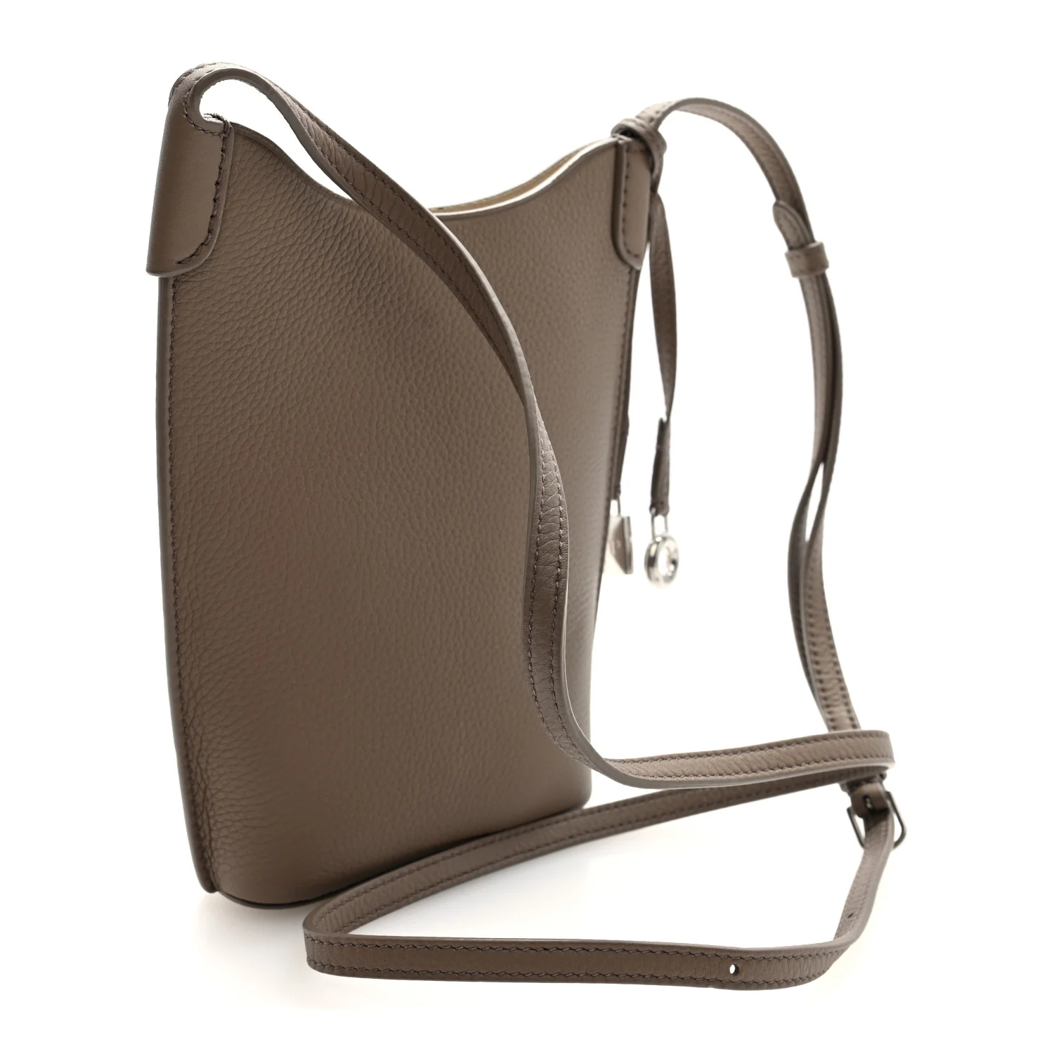 Grained Calfskin Bale Phone Case Warm Mastic - Top Club