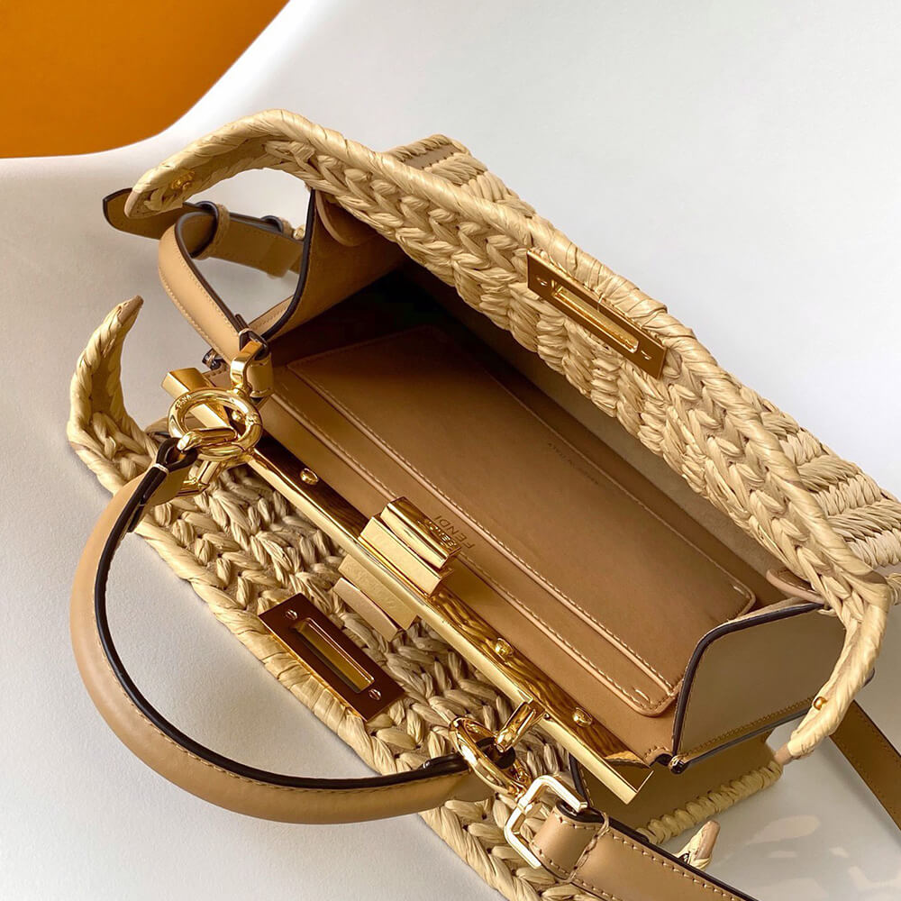 FENDI Peekaboo ISeeU Small Raffia(TAX-FREE GRADE) - Top Club