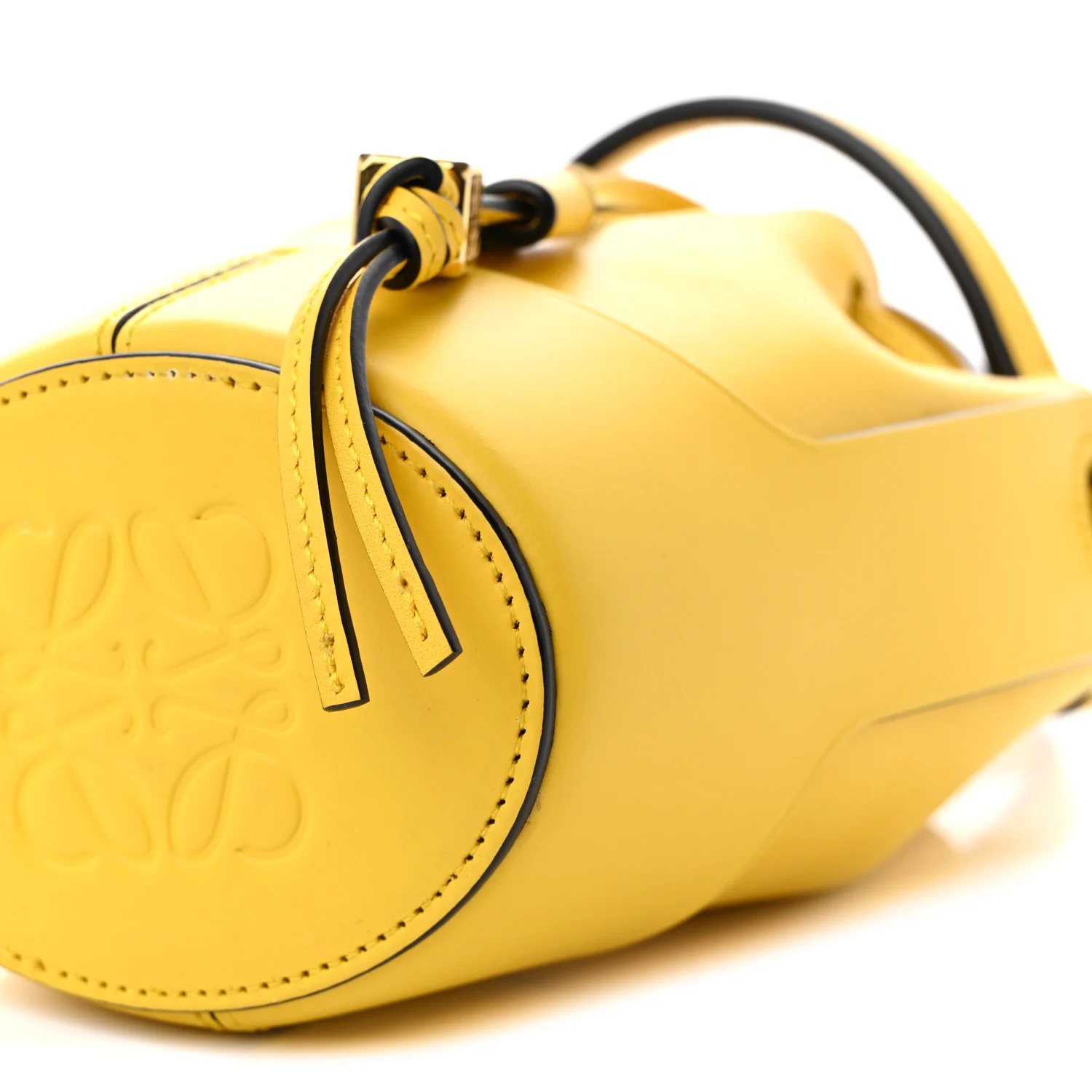 Calfskin Mini Balloon Bucket Bag Yellow - Top Club